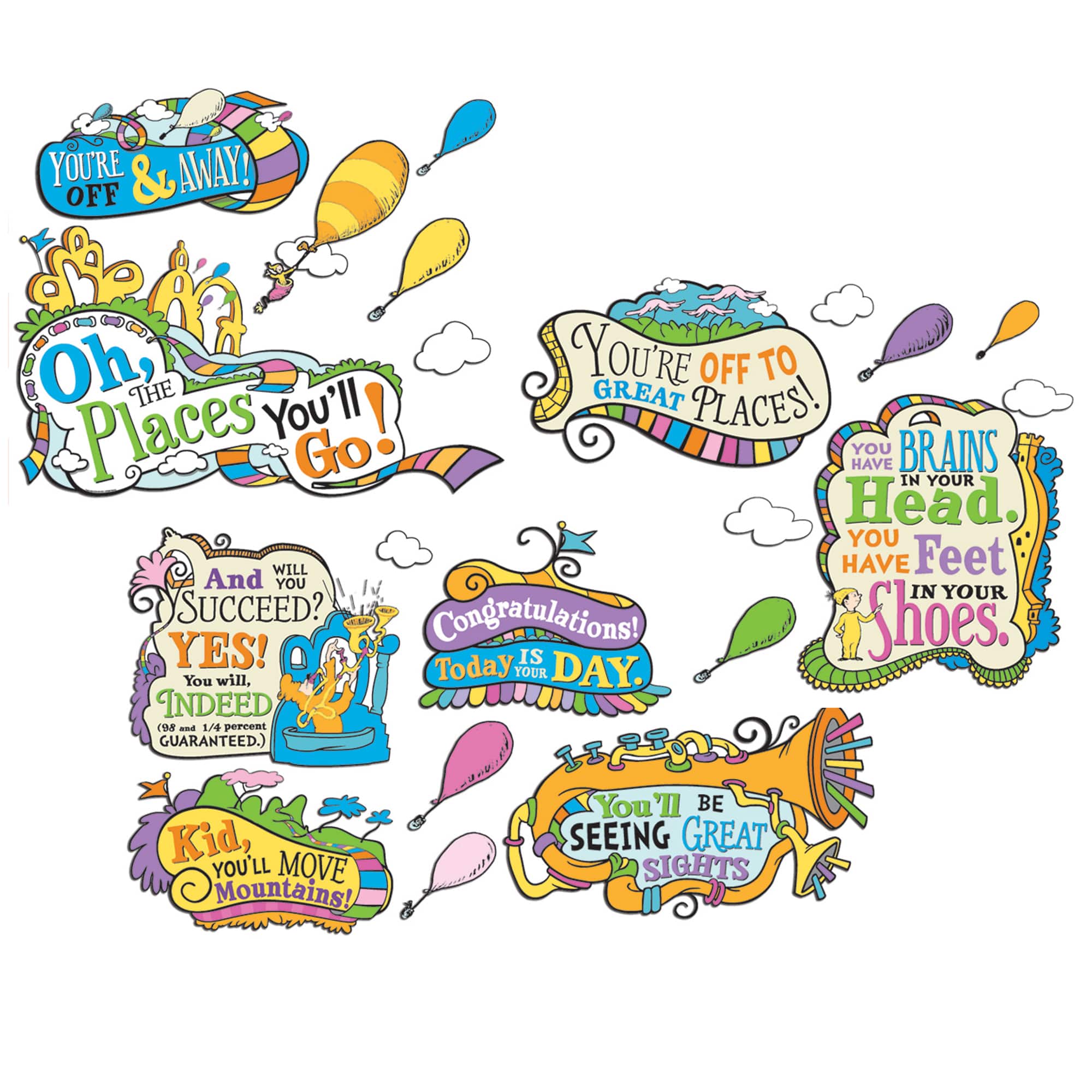 Dr. Seuss™ Bulletin Board Set, Oh the Places You'll Go