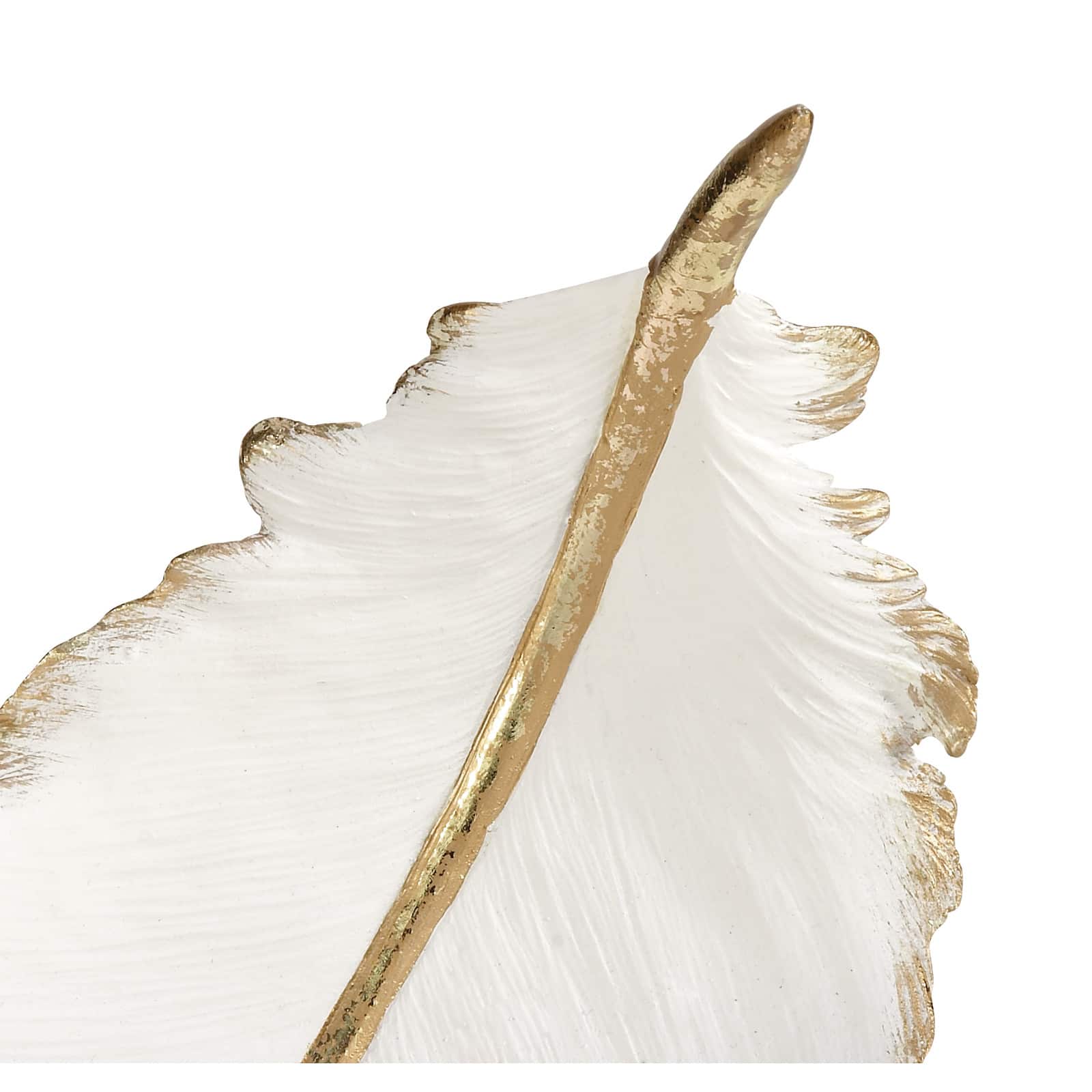 13" White Resin Glam Decorative Bowl