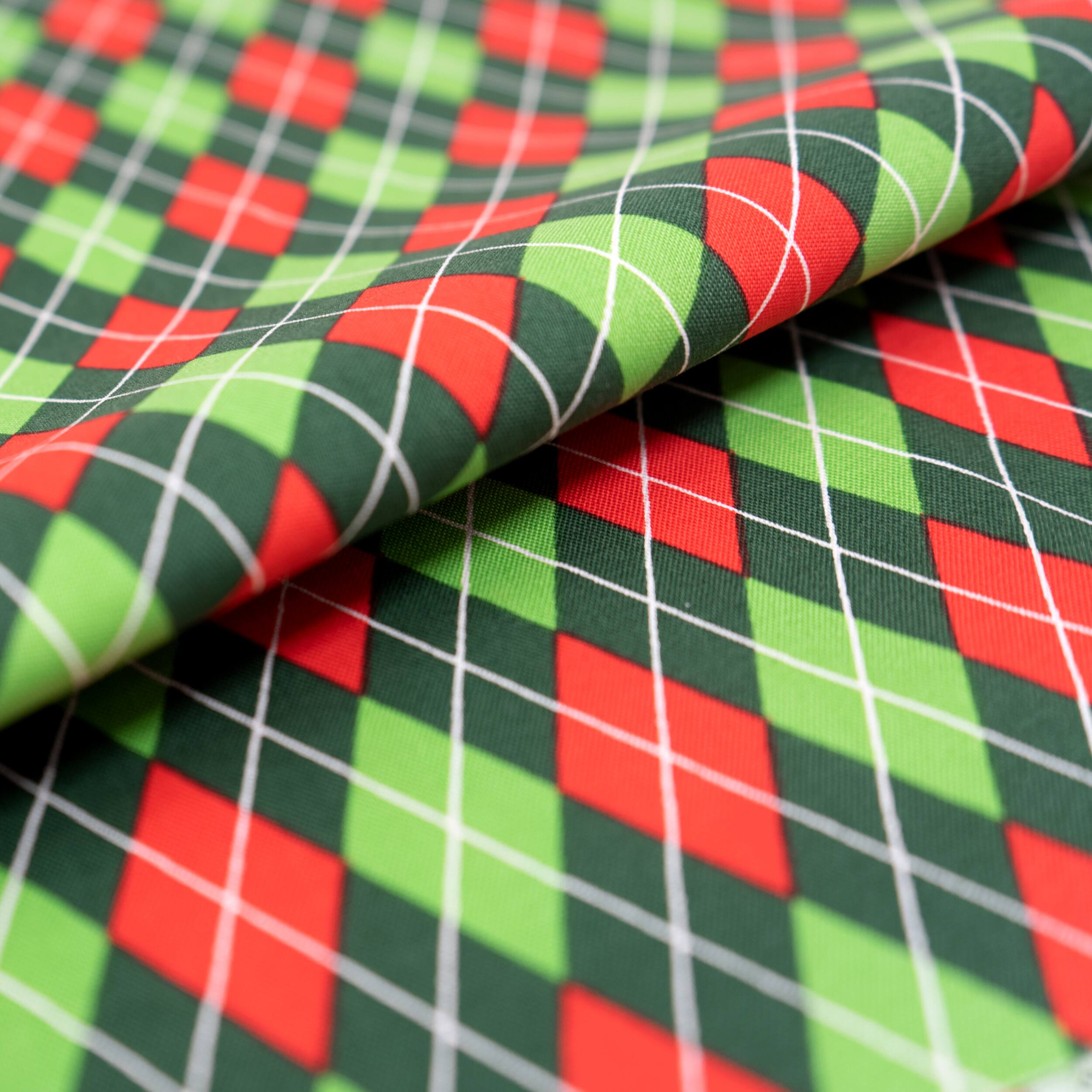 SINGER Christmas Diamonds Print Cotton Fabric
