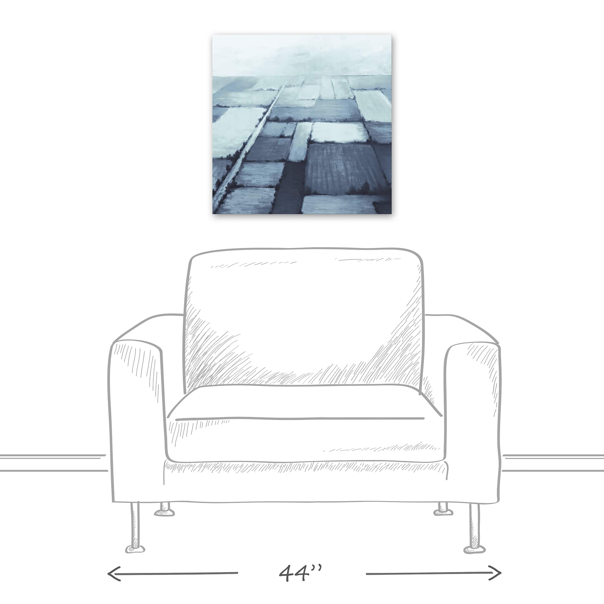 Blue Farmland 20" x 20" Canvas Wall Art