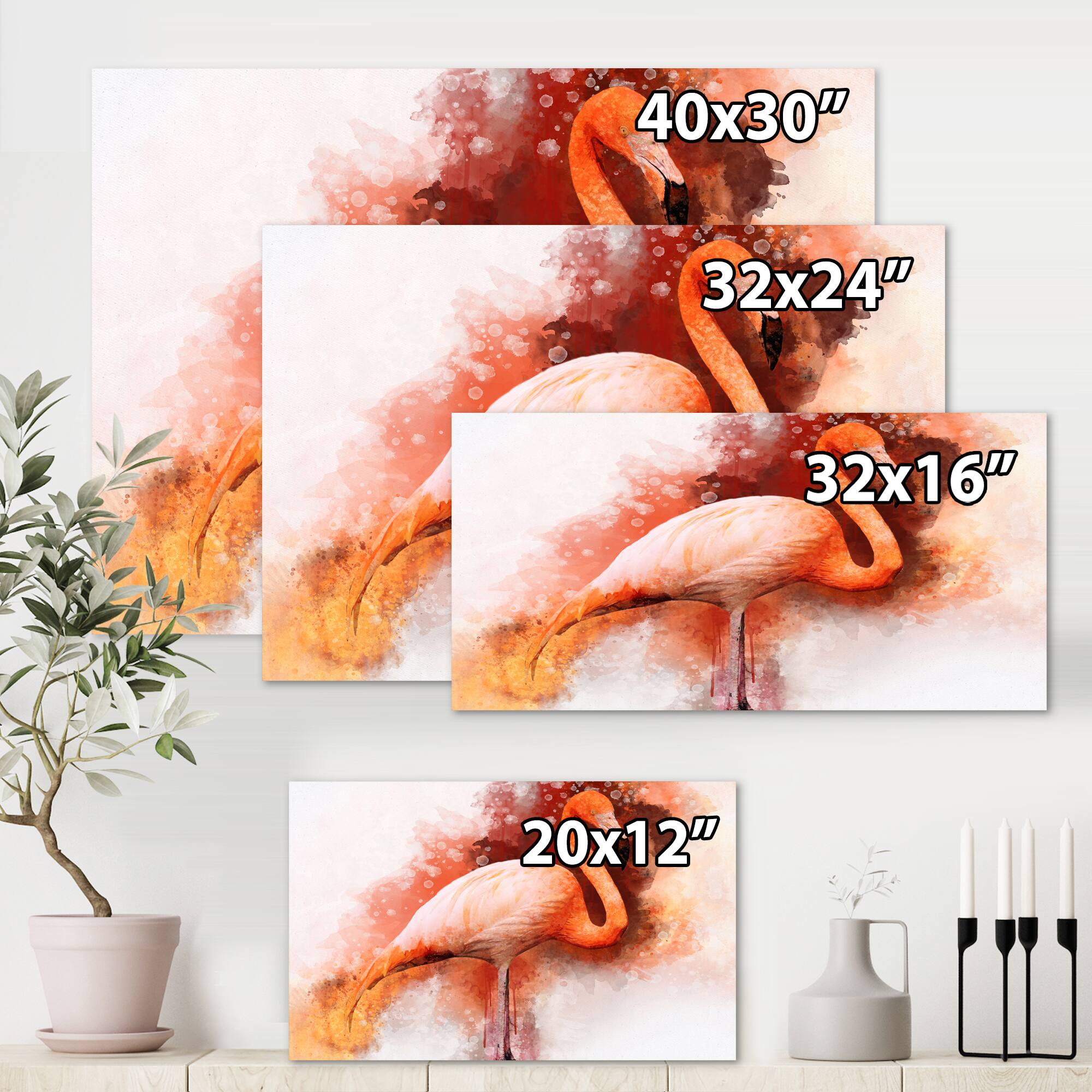 Designart - Portrait of Pink Flamingo II