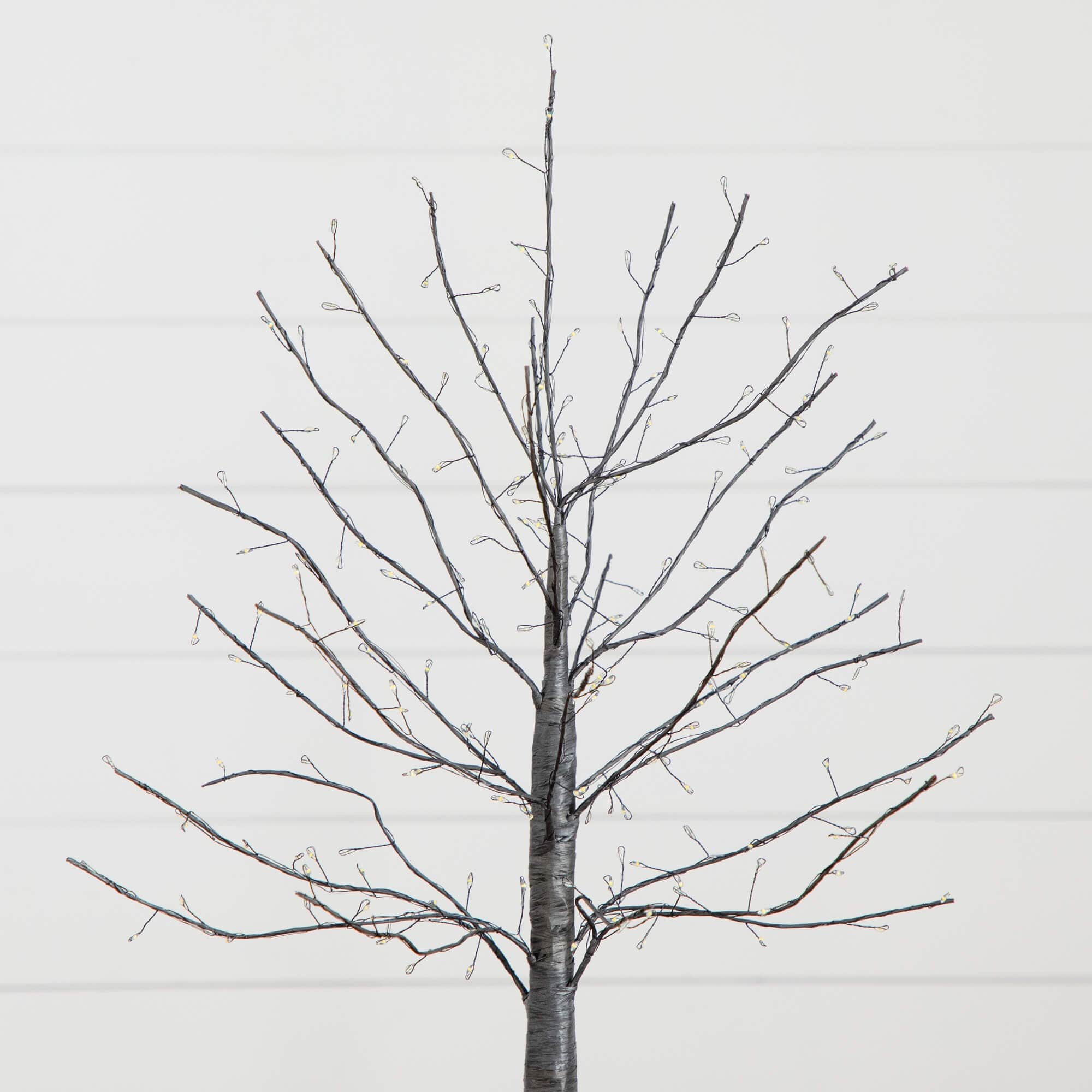 2ft. Pre-Lit Artificial Halloween Black Twig Tree with 210 Warm White Fairy Copper Wire LED Lights