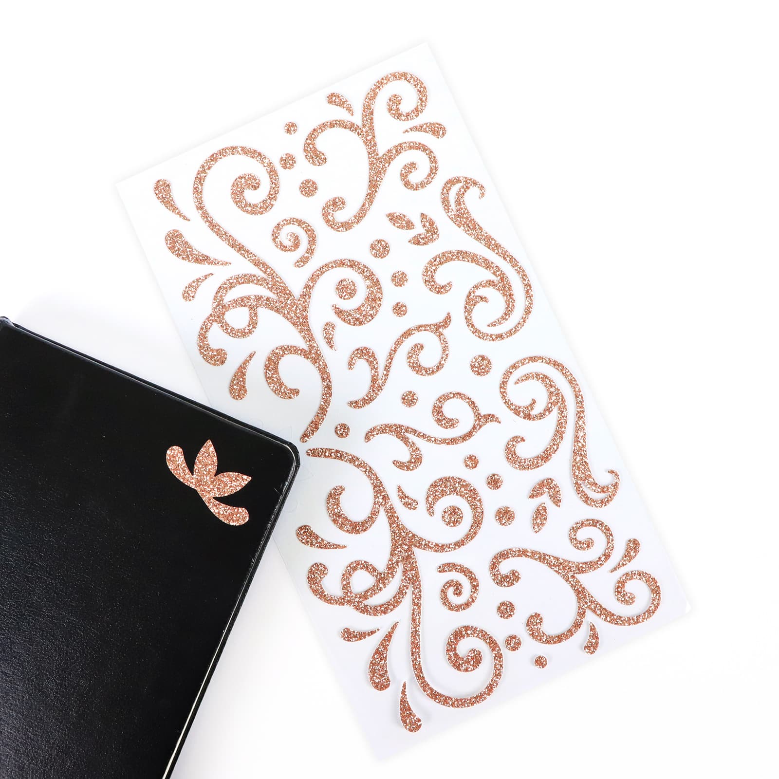 12 Pack: Rose Gold Glitter Swirl Stickers by Recollections™