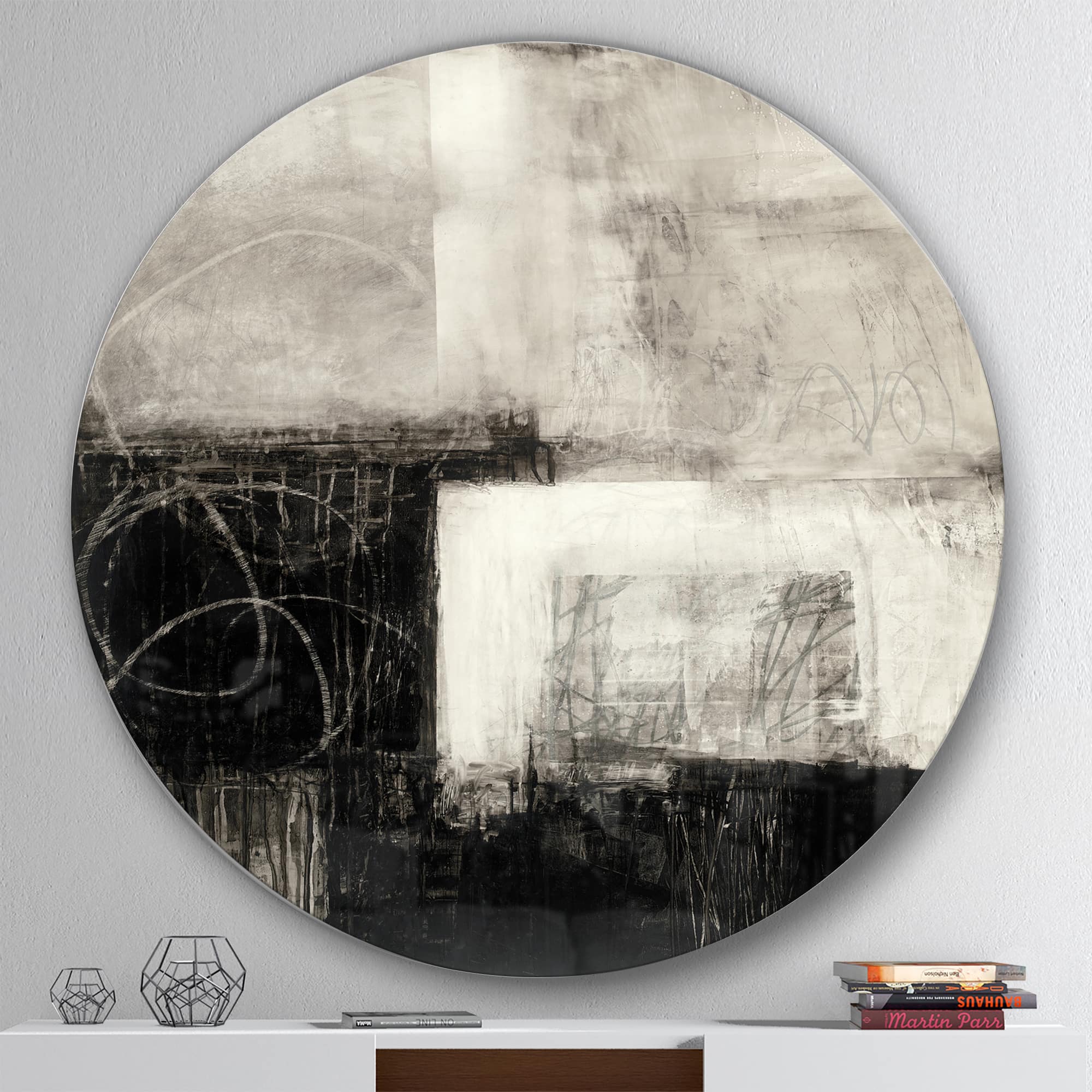 Designart - A Geometric Day II - Geometric Metal Circle Wall Art
