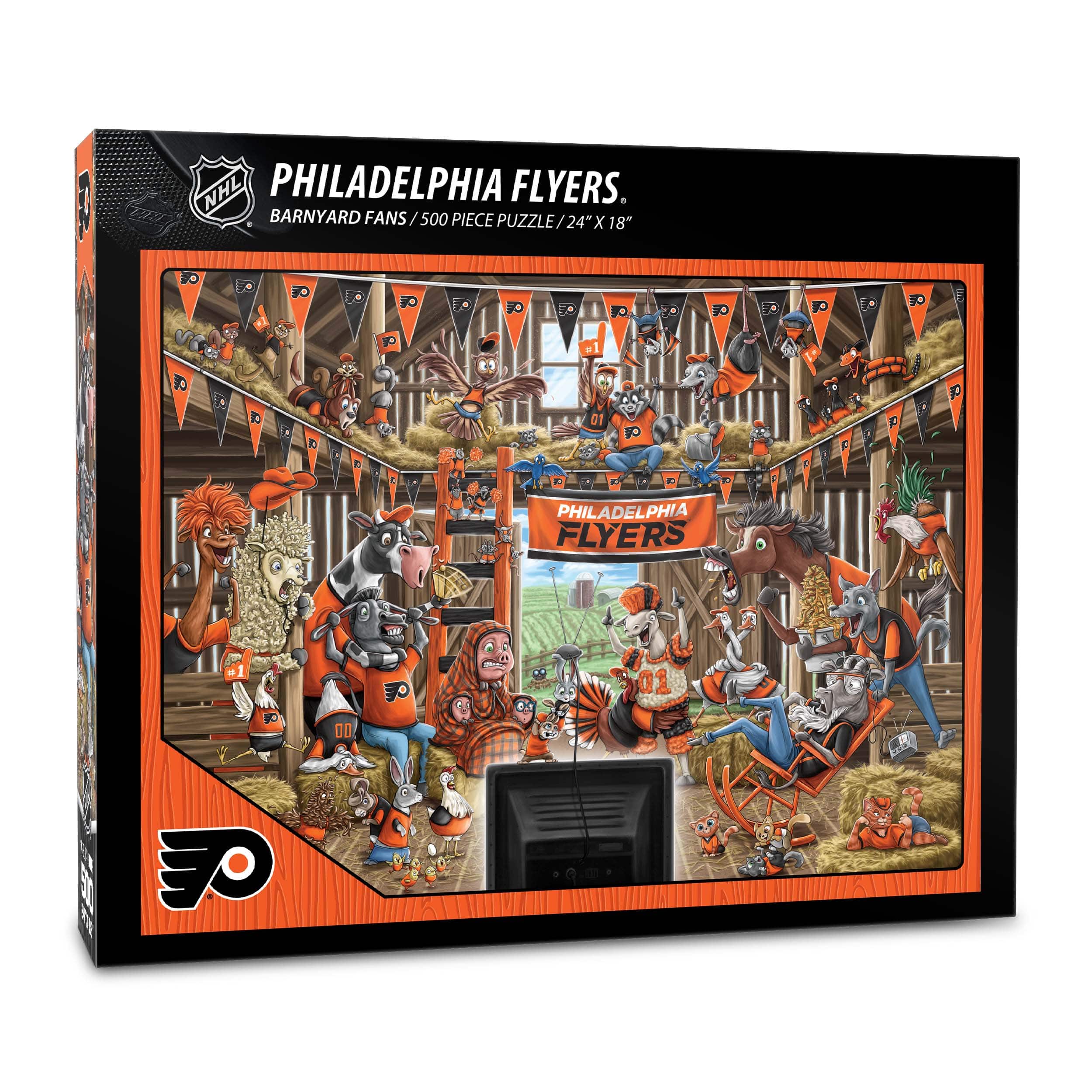 NHL Barnyard Fans 500 Piece Puzzle, Color: Philadelphia Flyers
