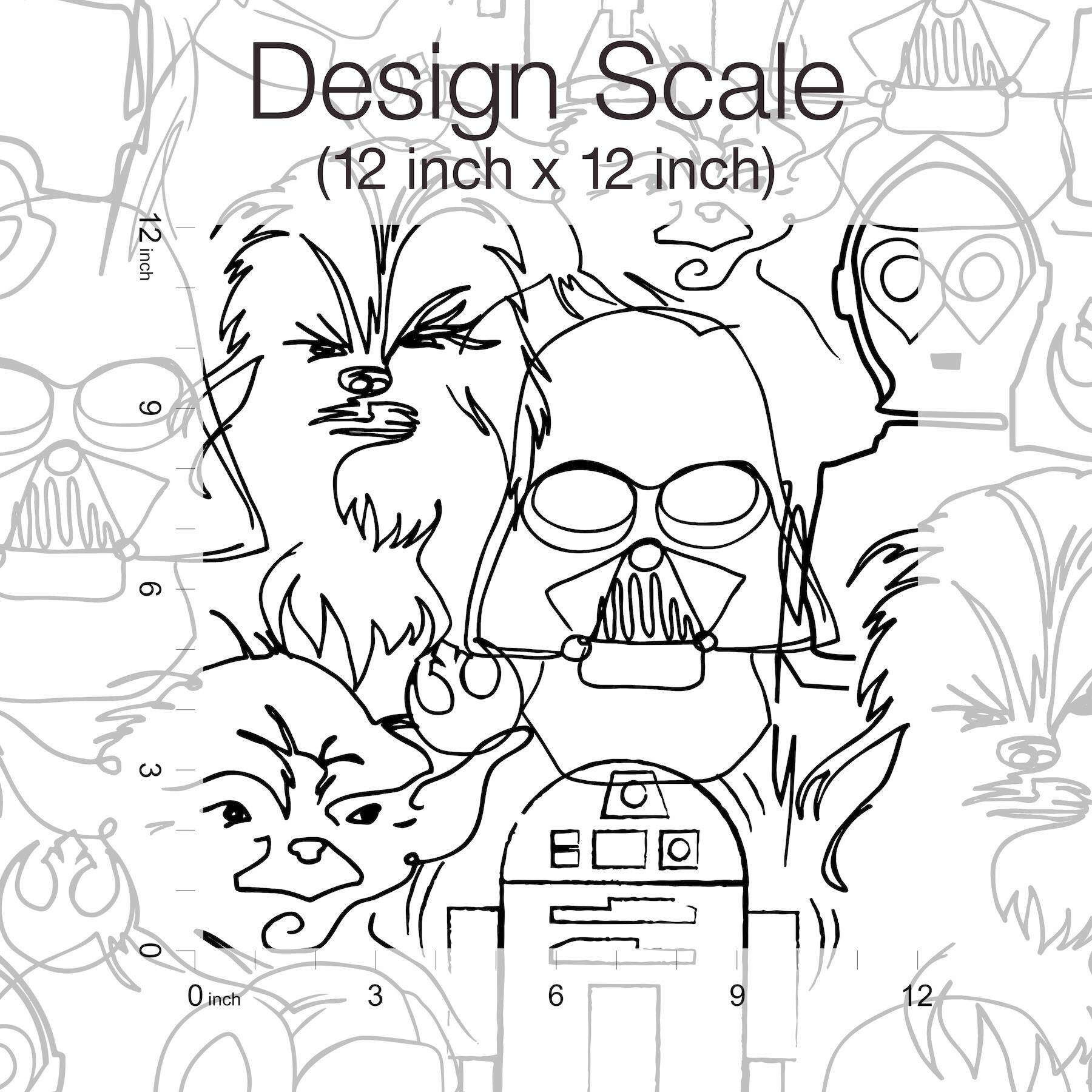 RoomMates Black Star Wars Saga Line Sketches Peel and Stick Wallpaper