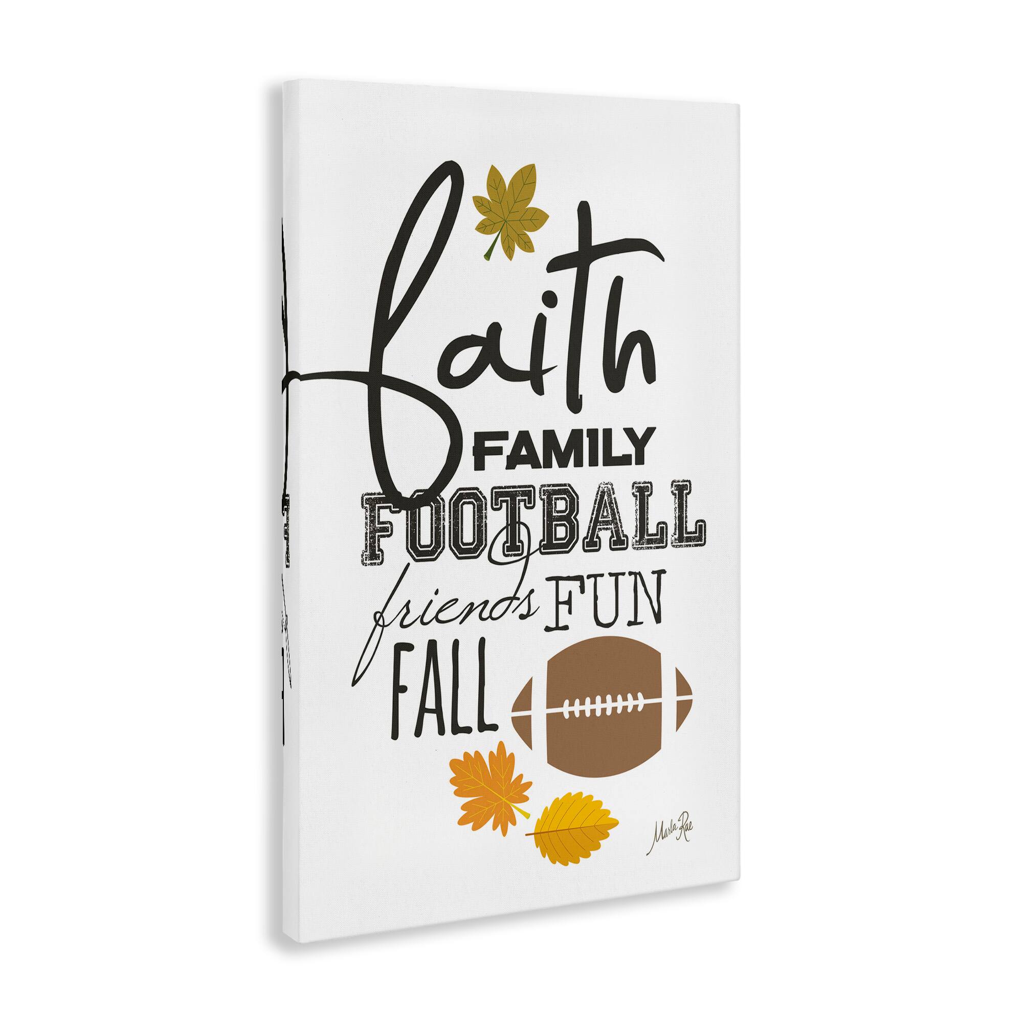 Stupell Industries Faith Family Football Canvas Wall Art