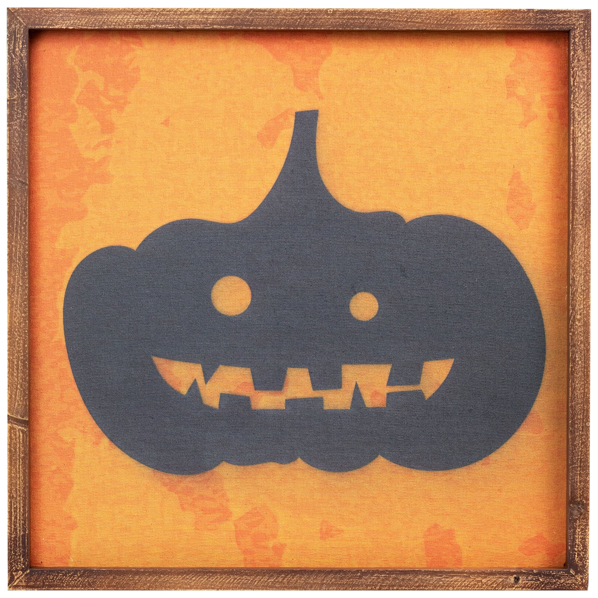 15.75" Black Jack O Lantern Silhouette Halloween Wall Hanging