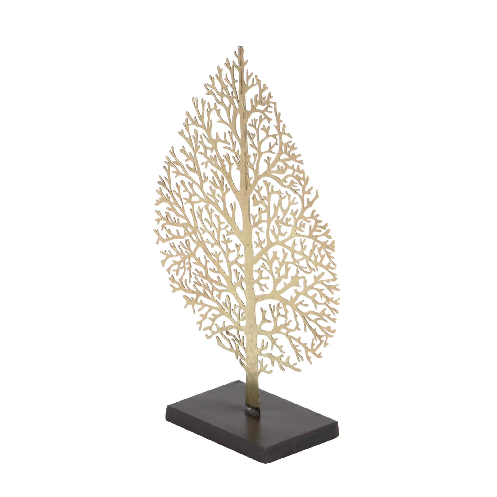 16" Gold Metal Traditional Nature Sculpture