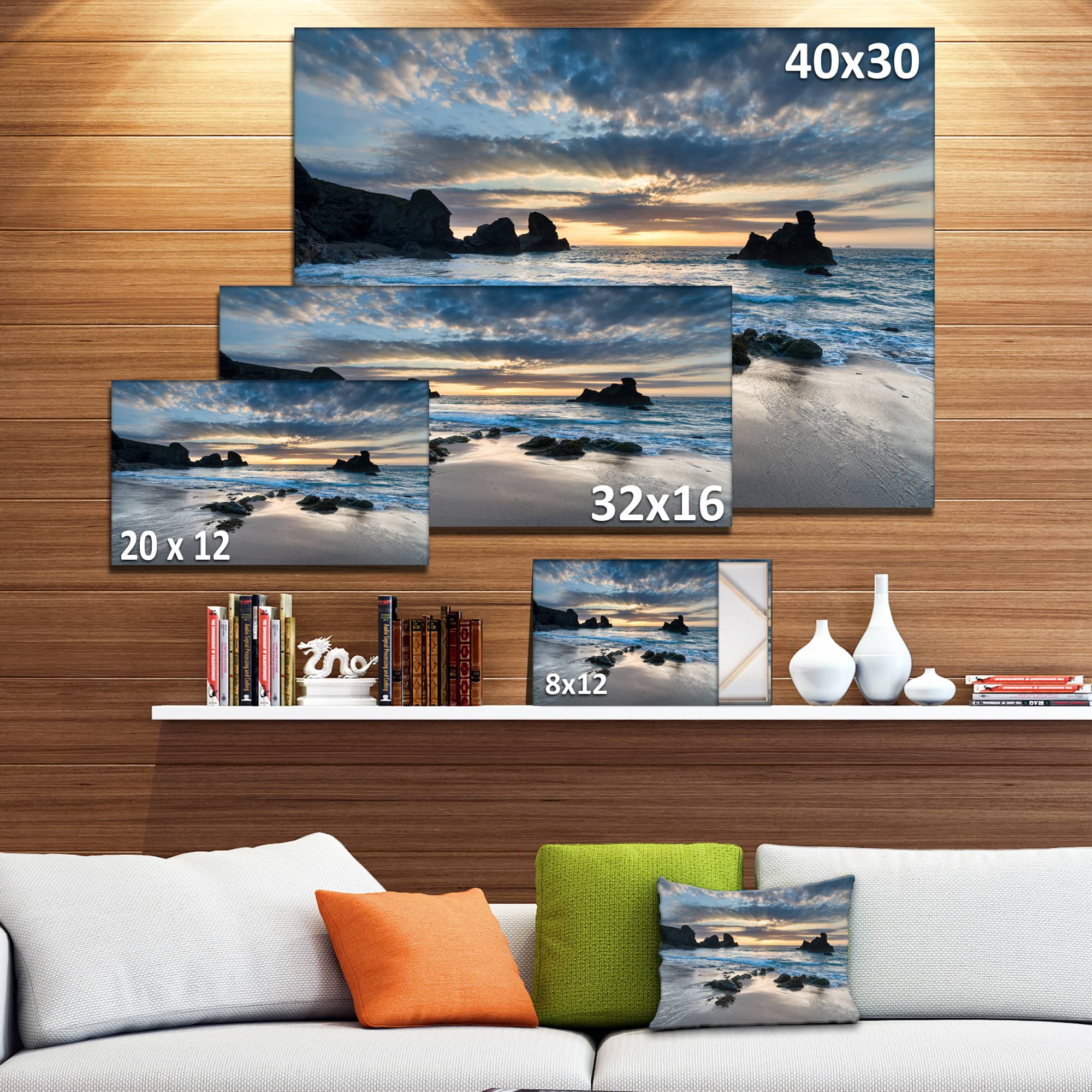 Designart - Beautiful Porthcothan Bay - Seashore Canvas Art Print