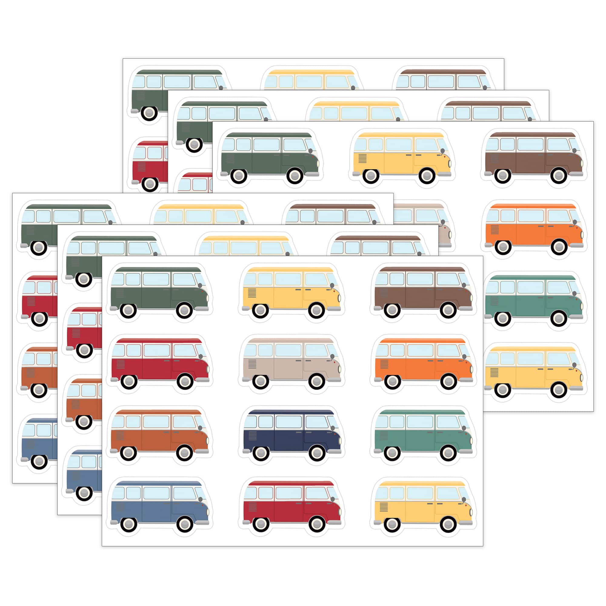 Teacher Created Resources® Moving Mountains Road Trip Camper Vans Mini Accents, 6 Pack of 36