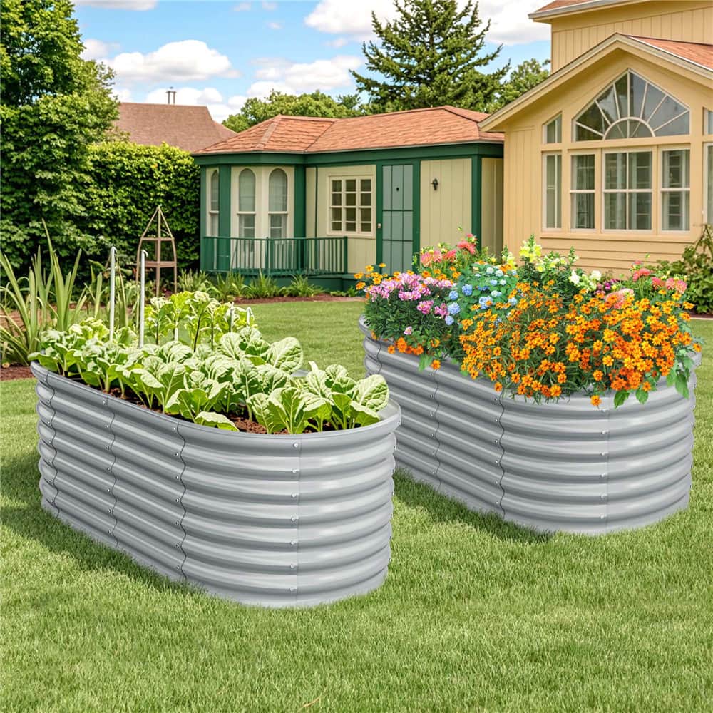 Costway Raised Garden Bed Raised Outdoor Garden Box Planter