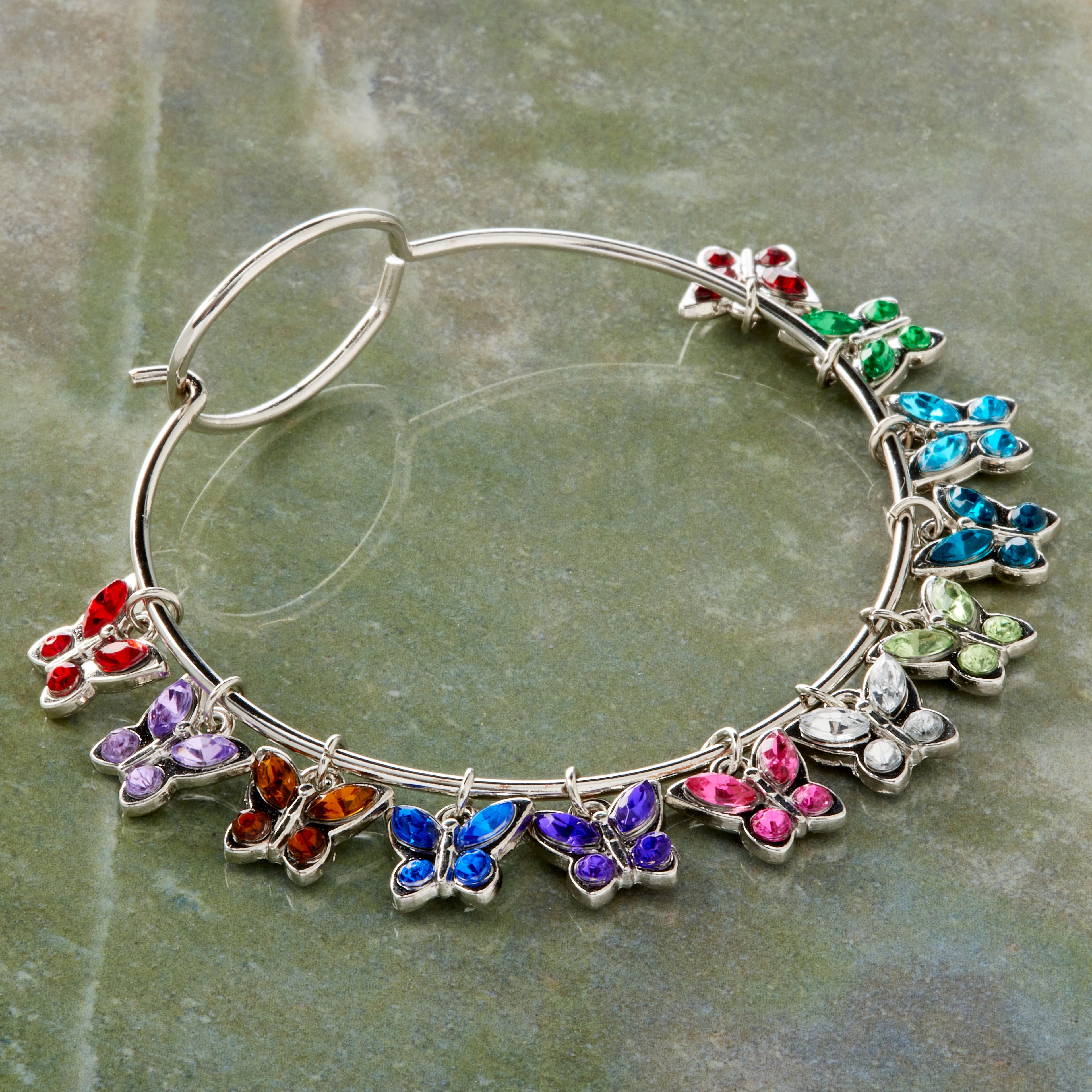 Charmalong™ Rhodium Butterfly Charms by Bead Landing™