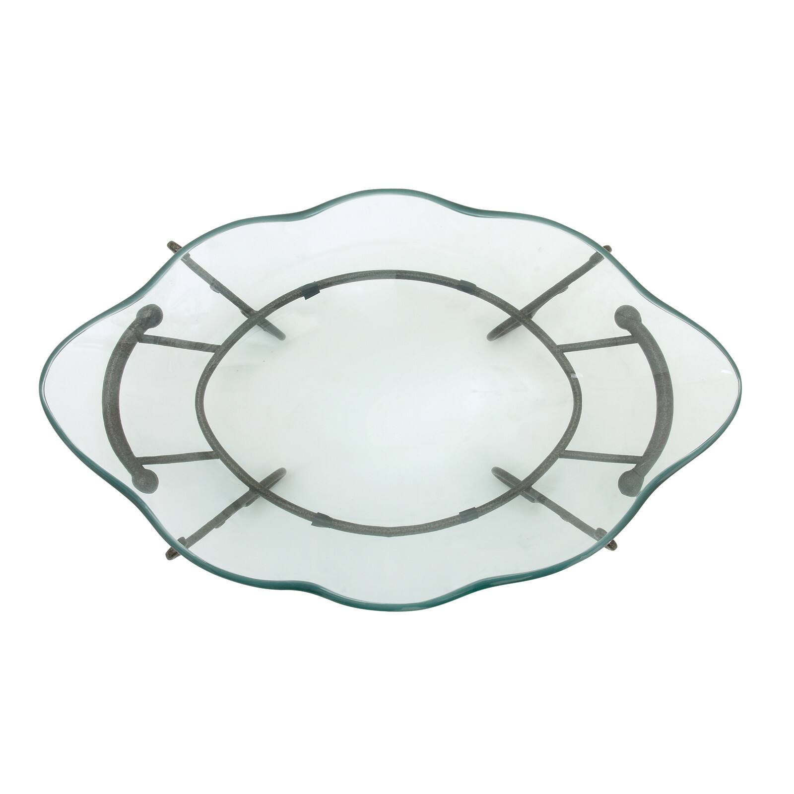 Copper Glass and Metal Traditional Serving Bowl, 9" x 23" x 14"