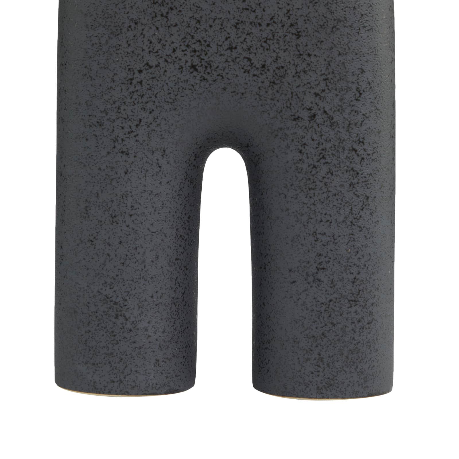 13" Black Ceramic Arched Abstract Vase