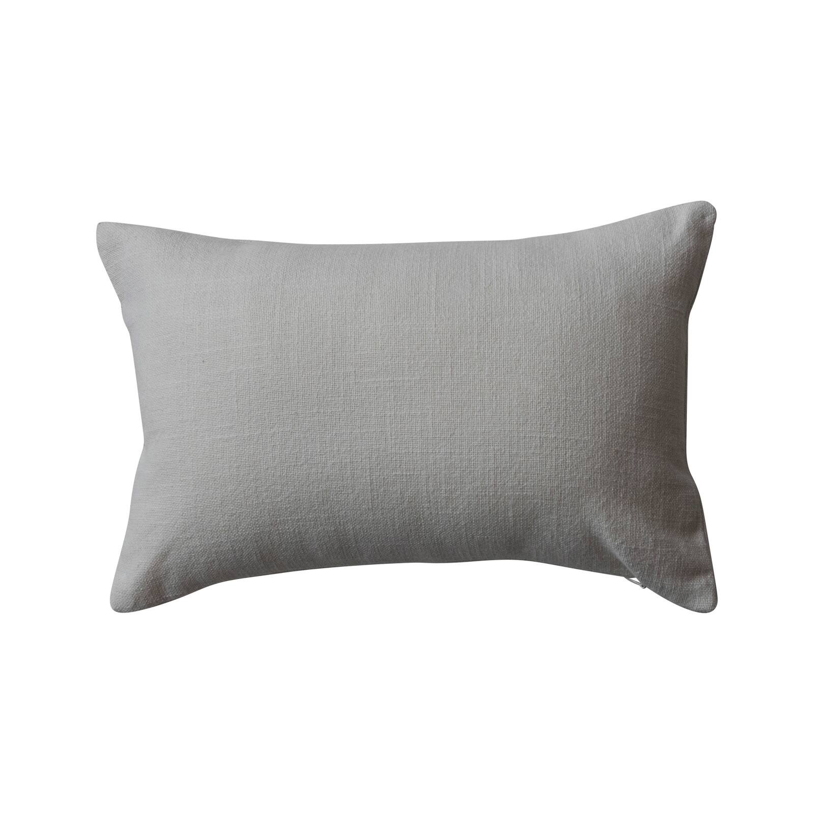 Hello Honey® 14" x 9" Natural & Green Embroidered Christmas Trees Cotton Slub Lumbar Pillow