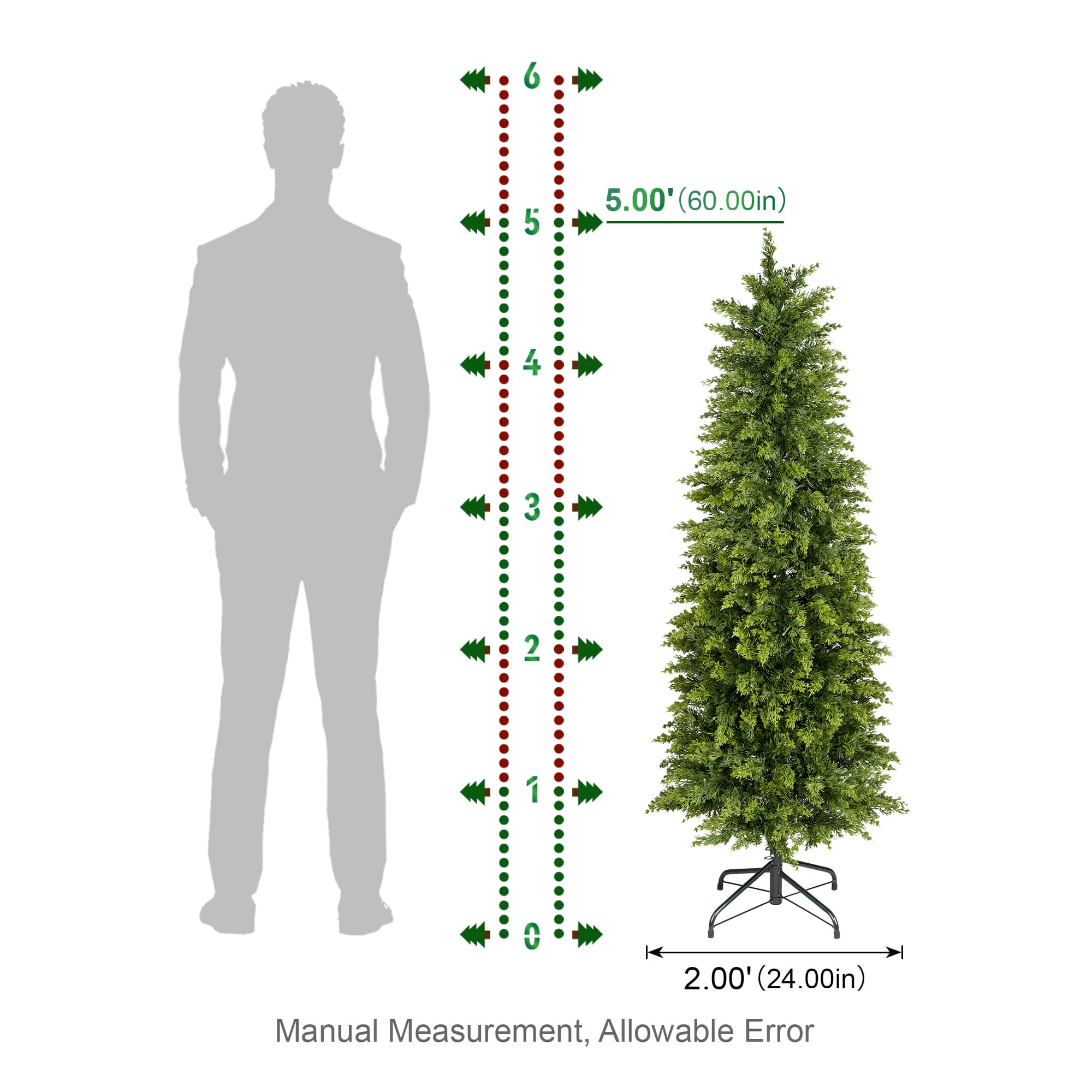 Glitzhome® 5ft. Pre-Lit Cypress Christmas Tree, Twinkling Lights
