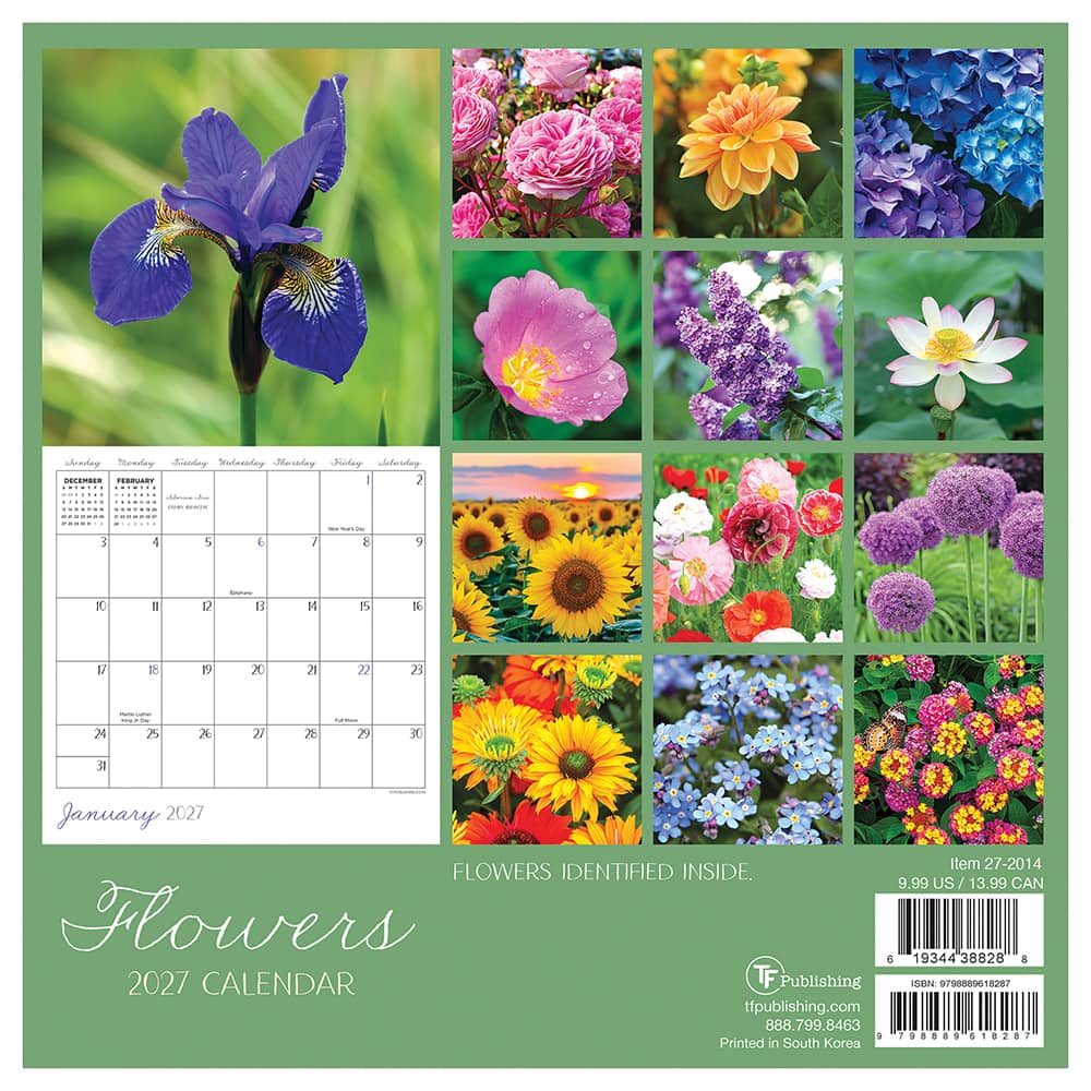 2027 Flowers Mini Calendar