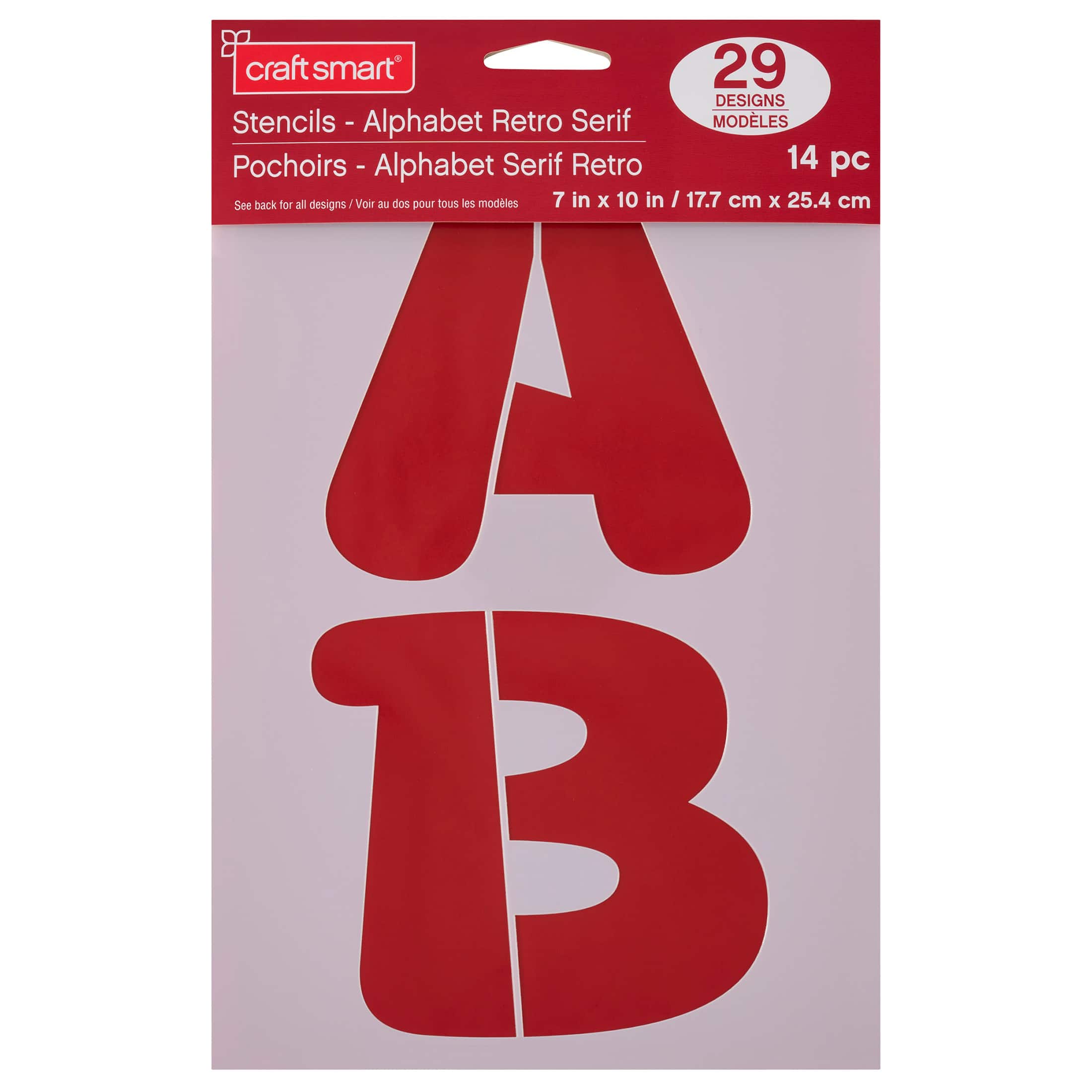 6 Pack: 4.5" Retro Serif Alphabet Stencils by Craft Smart®