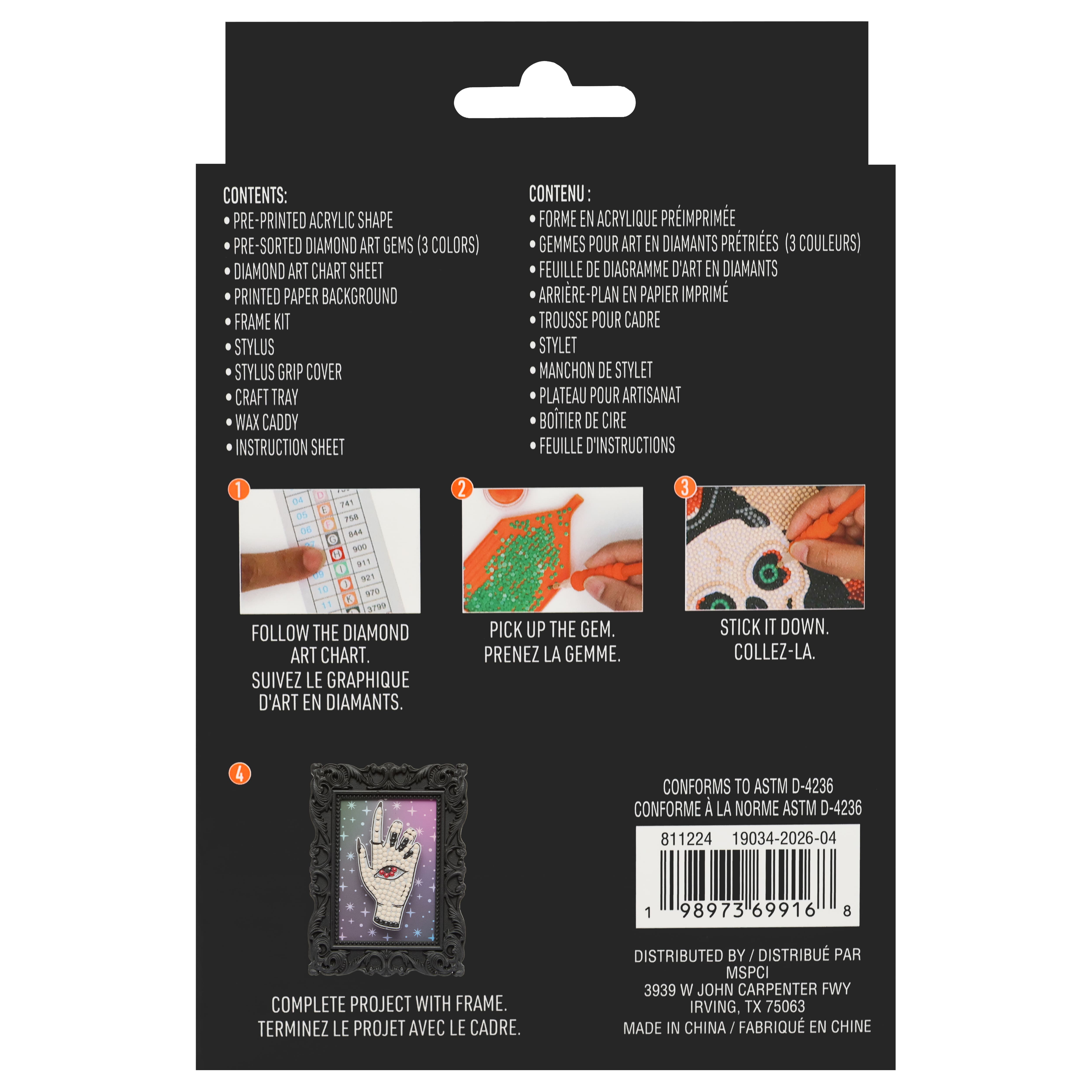 2" x 3" Witch Hand Acrylic Surface Diamond Art Kit with Frame by Make Market®