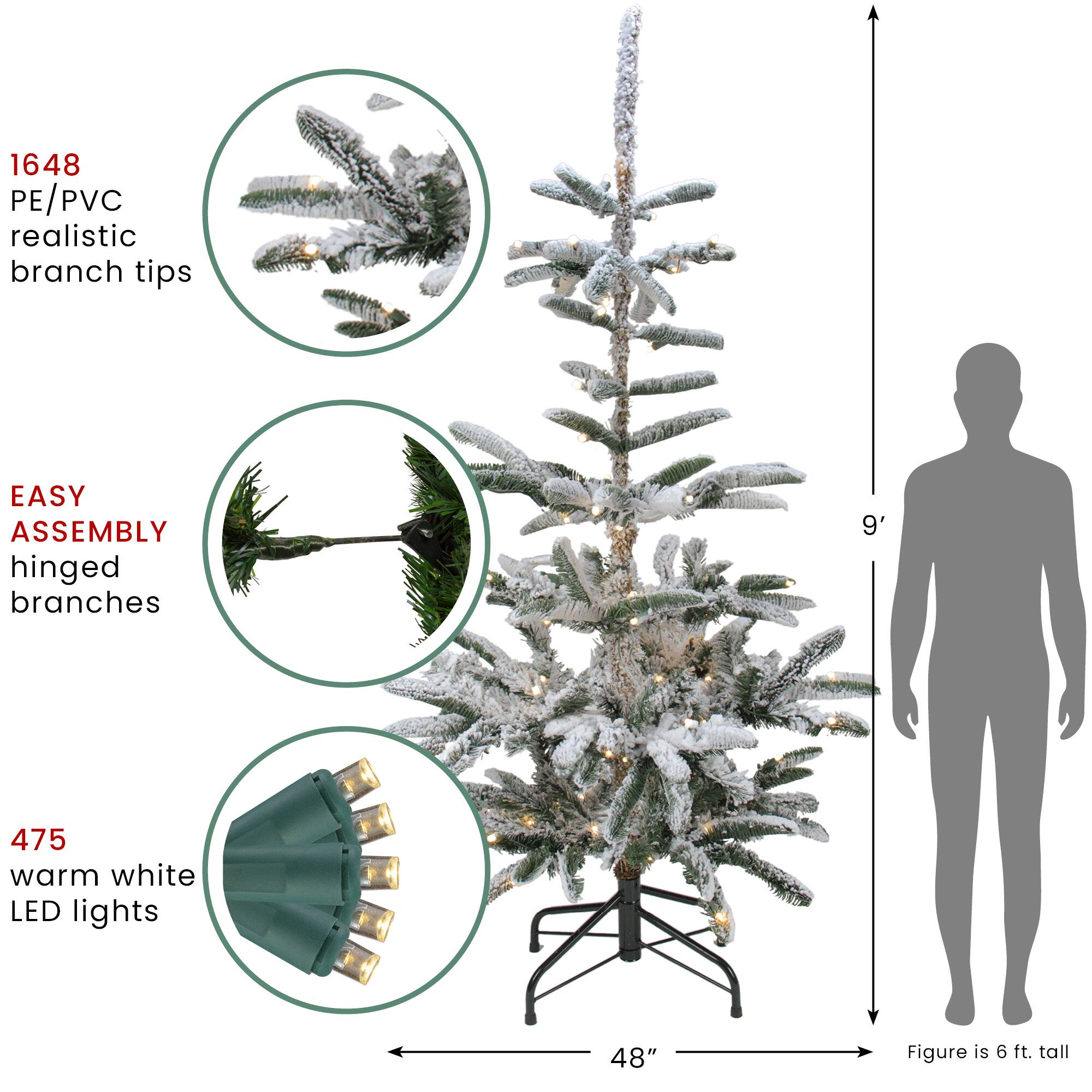 9ft. Pre-Lit Noble Fir Artificial Christmas Tree, Warm White LED Lights
