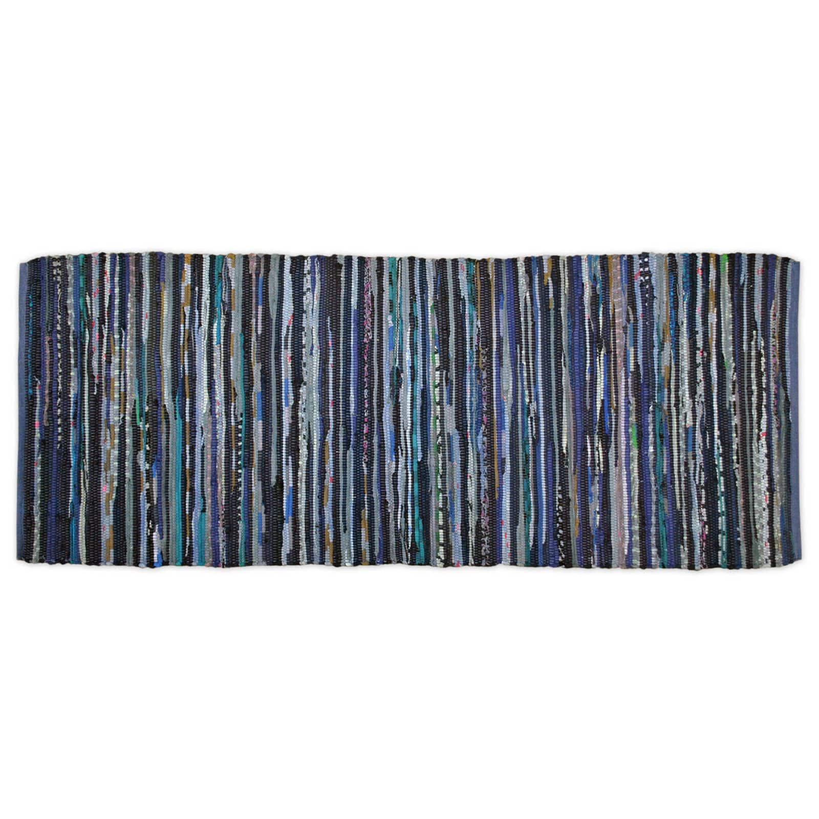 DII® Multi Nautical Blue Rag Rug, 2.25ft. x 6ft.