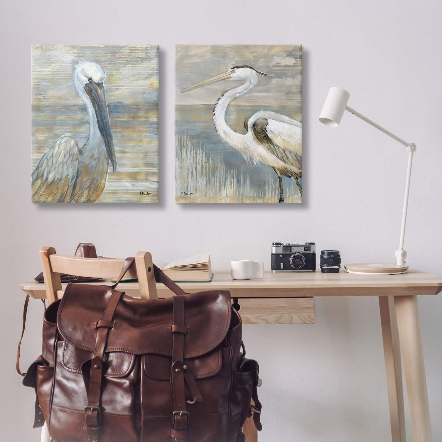Stupell Industries Sea Birds Abstract Beach Canvas Wall Art Set