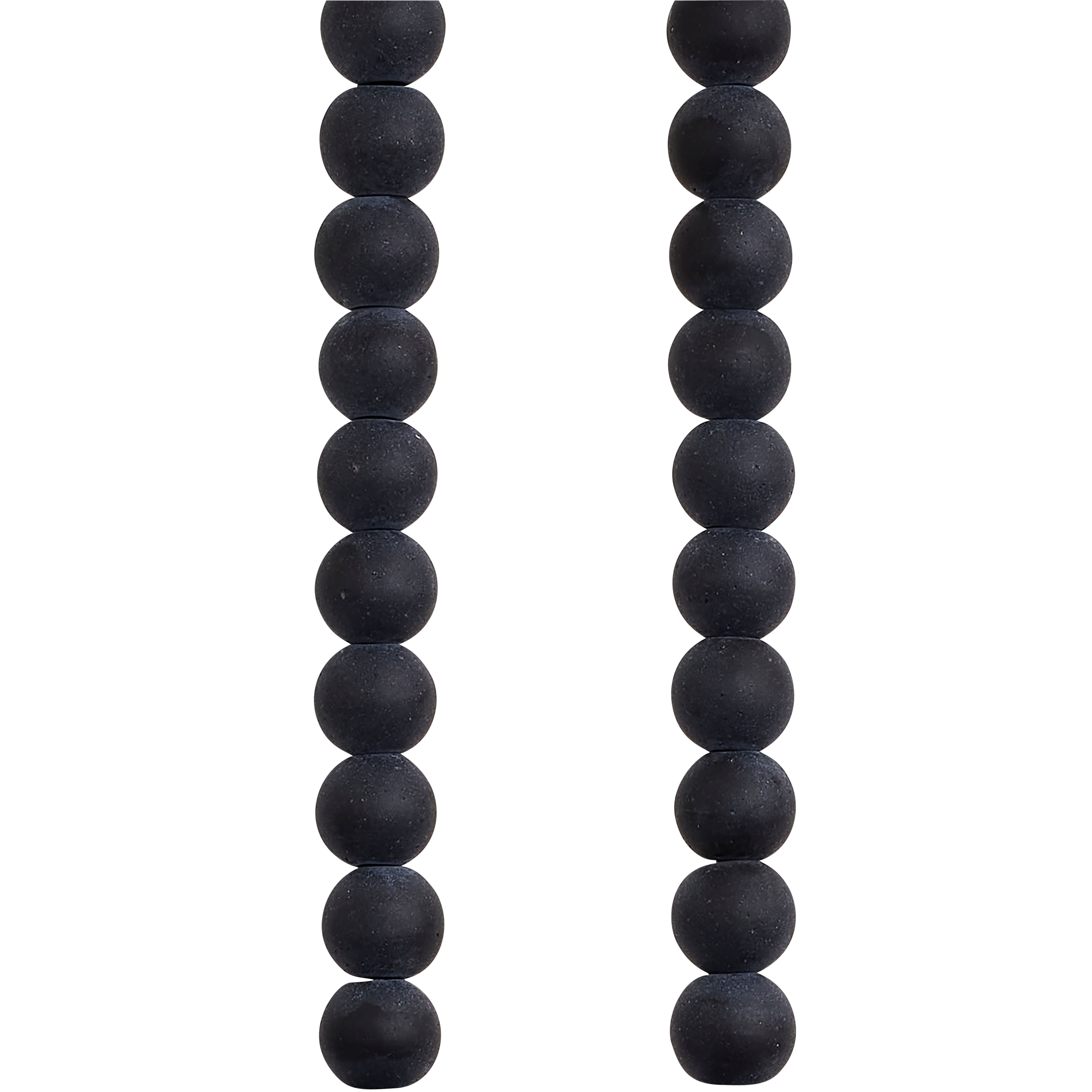 Jet Black Glass Round Beads, 6mm by Bead Landing™