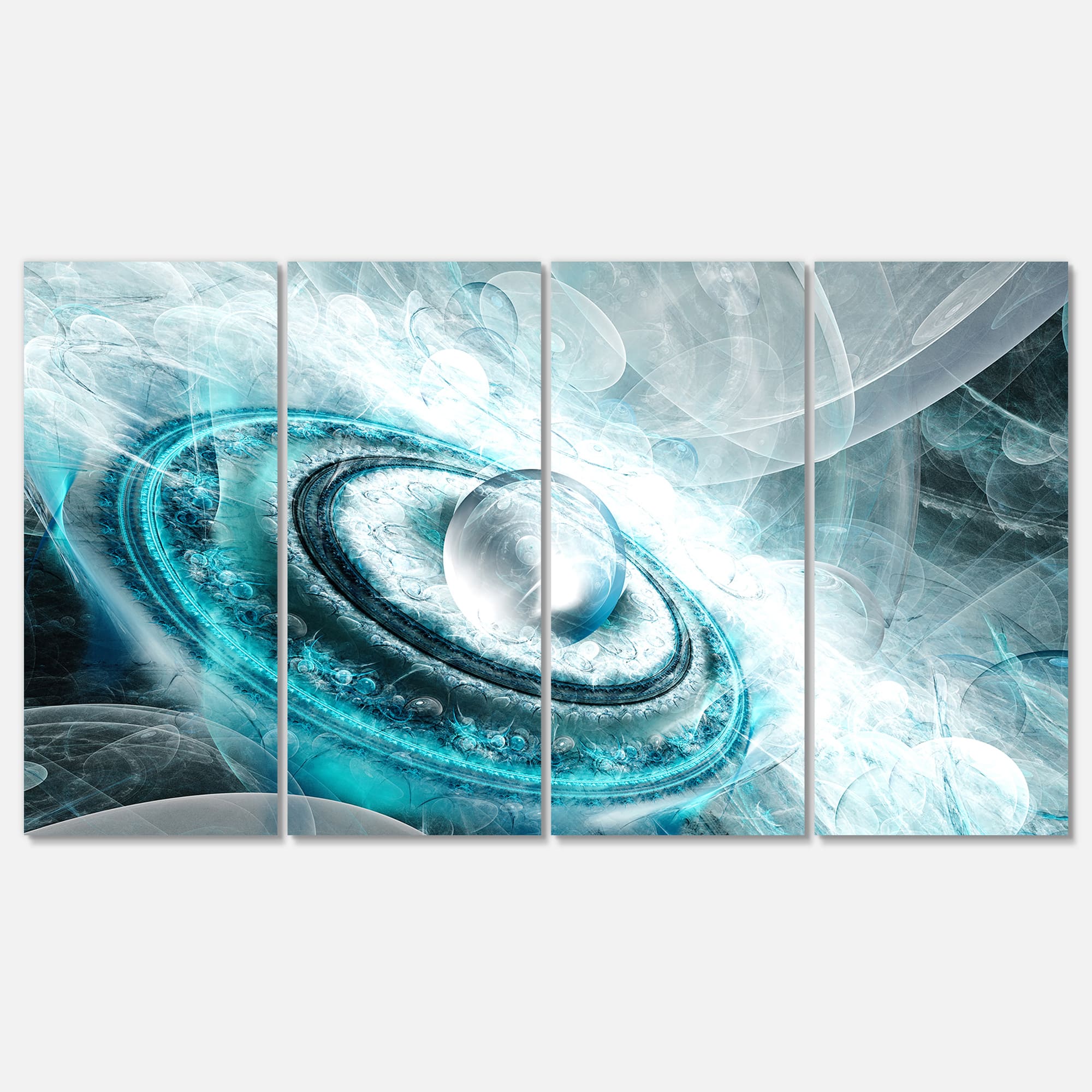 Designart - Blue Fractal Flying Saucer