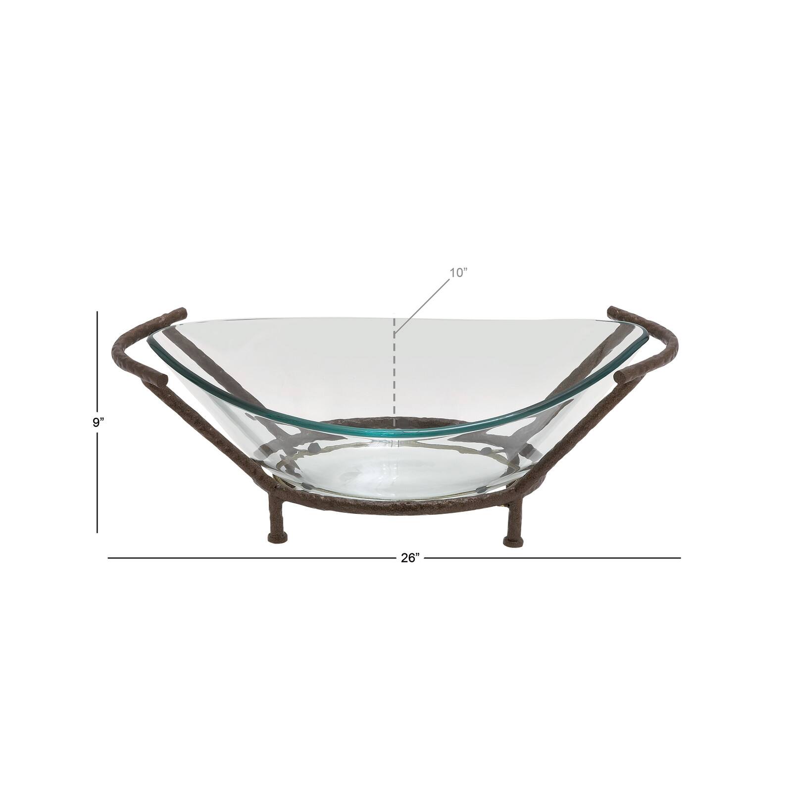 Copper Glass & Metal Modern Serving Bowl