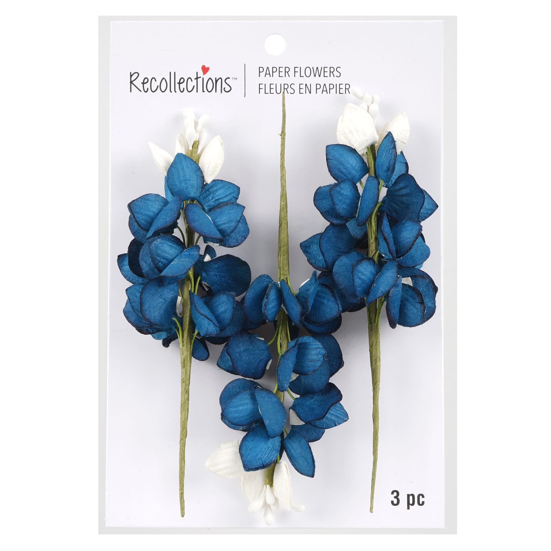 12 Packs: 3 ct. (36 total) Bluebonnet Paper Flowers by Recollections™