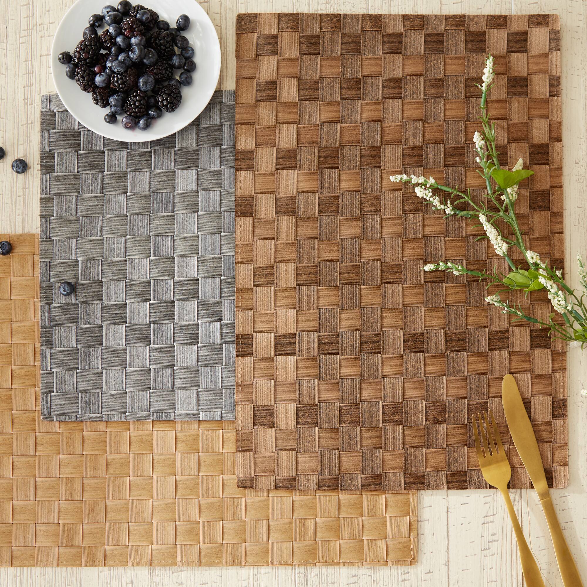 DII® Reversible Basket Weave Woven Placemats, 4ct.