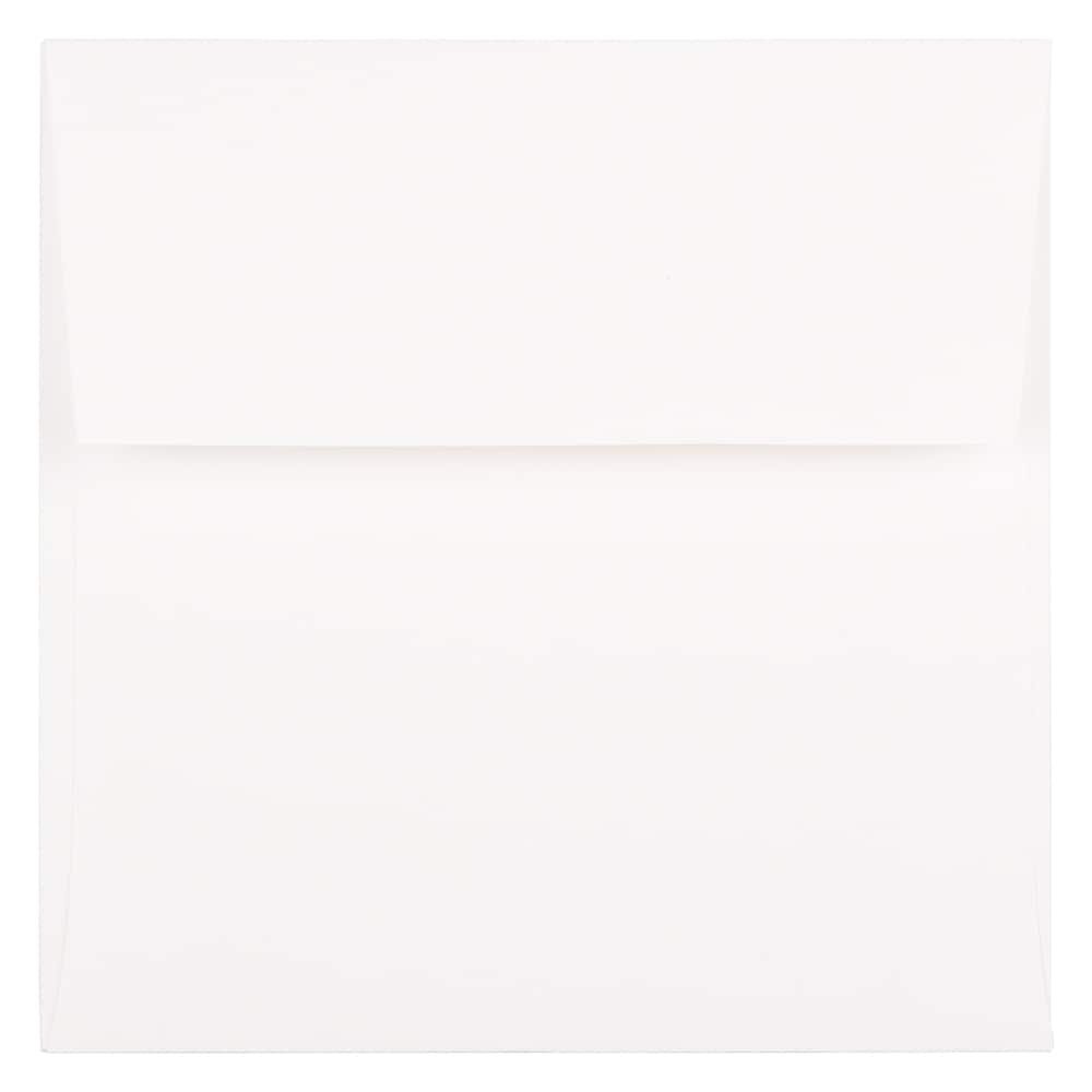 JAM Paper 5.5" x 5.5" White Semi Gloss Square Invitation Envelopes