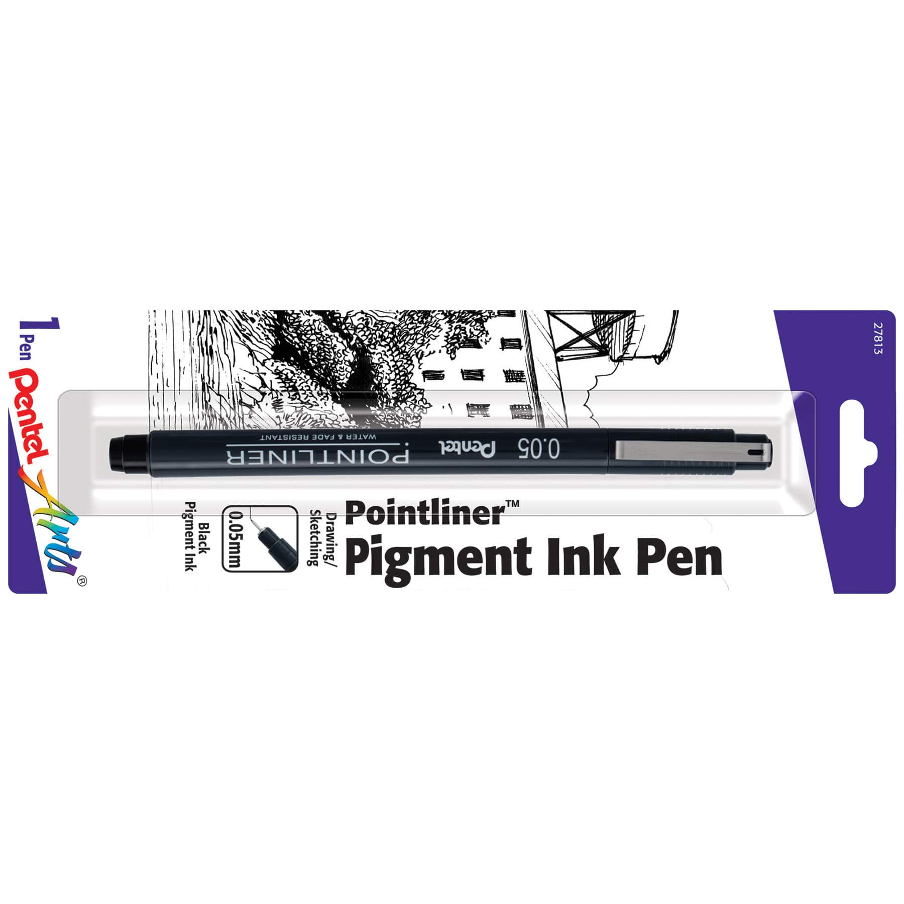 Pentel® Pointliner™ Black Pigment Ink Pen