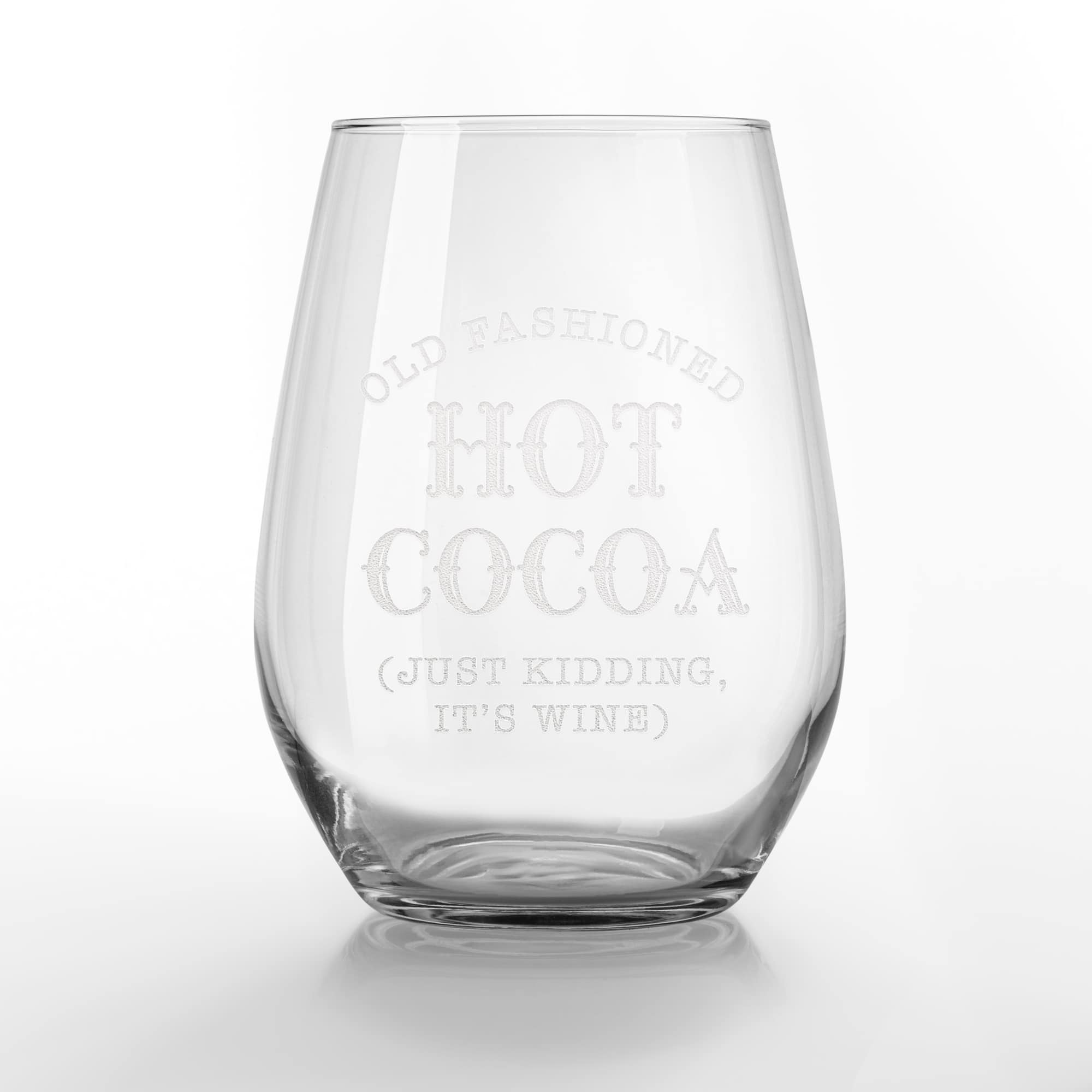 15oz. Old Fashioned Hot Cocoa Engraved Stemless Wine Glass