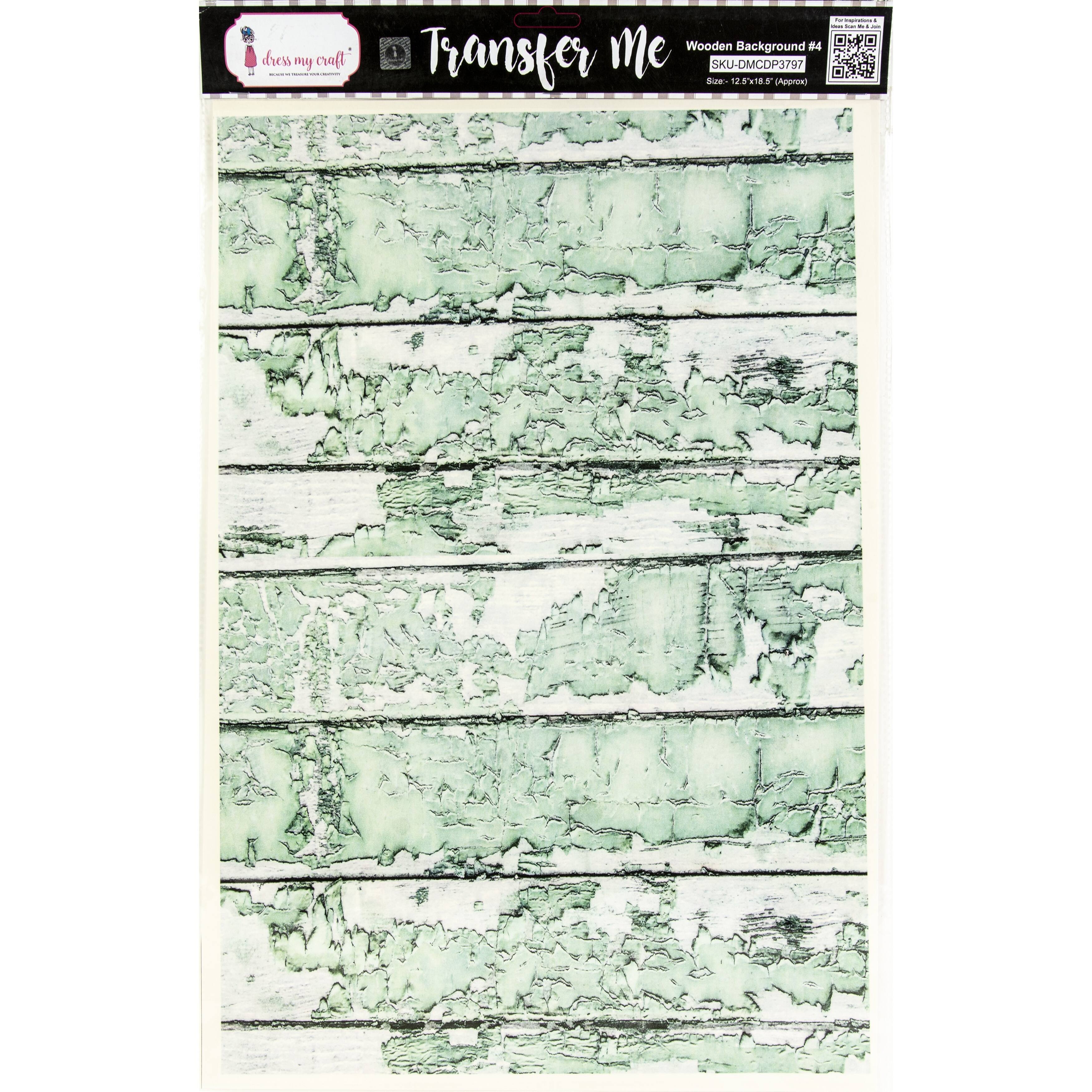 Dress My Craft Transfer Me Sheet 12.5"X18.5"-Wood Background #4