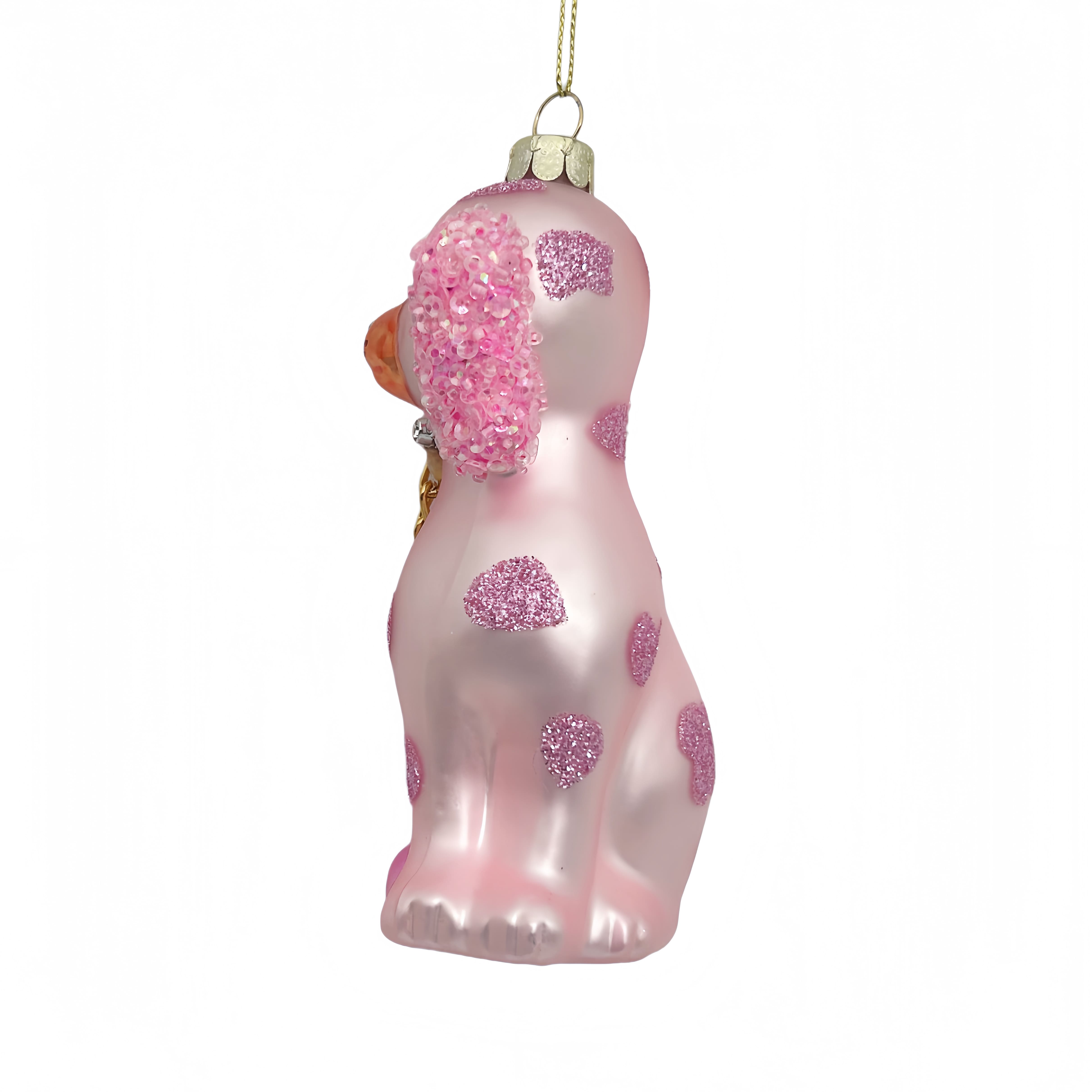 4.75" Pink Dog Glass Ornament by Ashland®