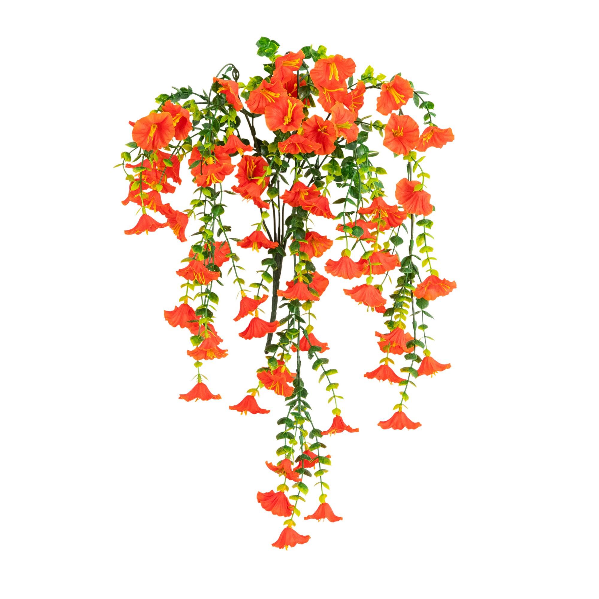 30" UV Resistant Artificial Morning Glory Hanging Plants, 6ct.