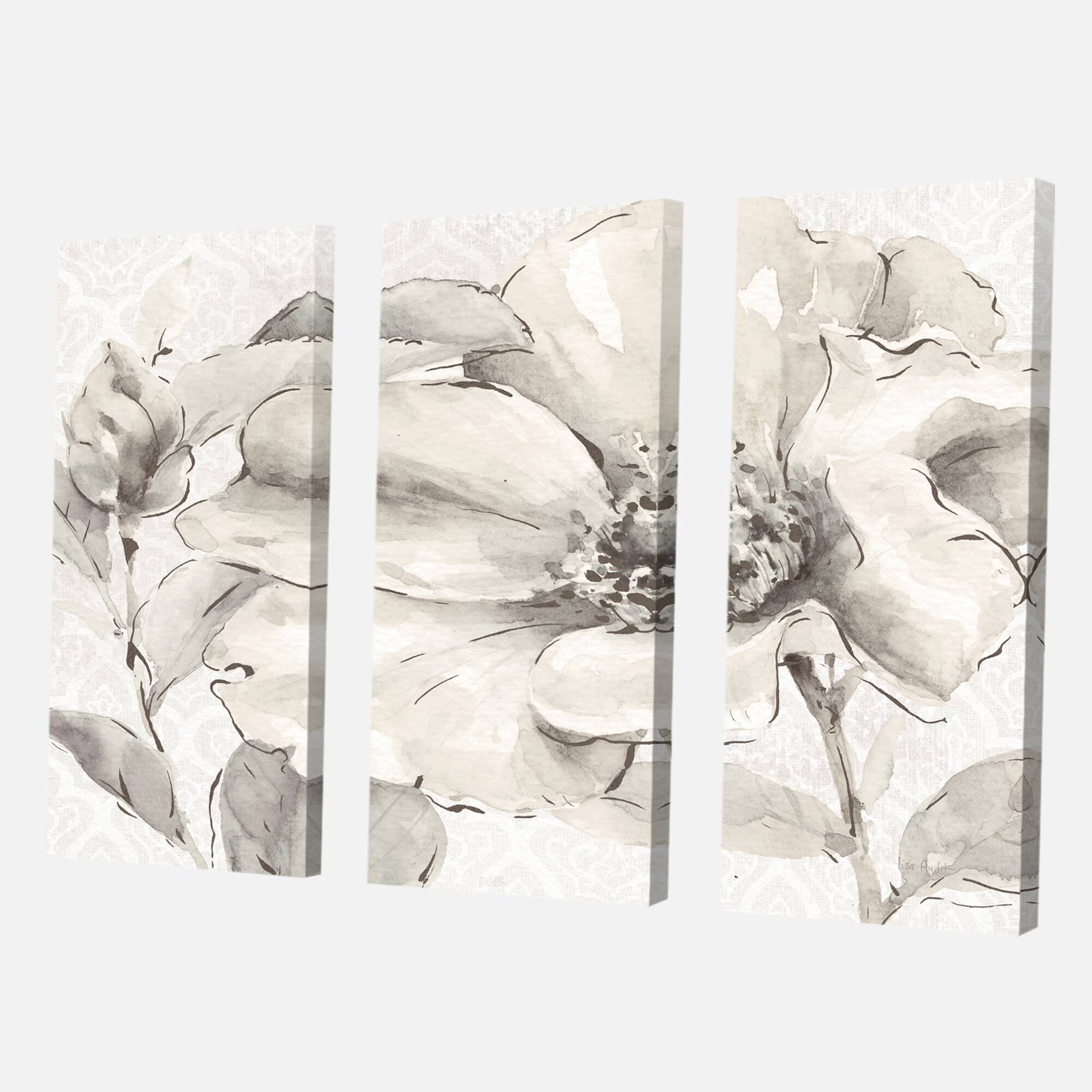 Designart - Indigold Grey Peonies IV - Farmhouse Canvas Art