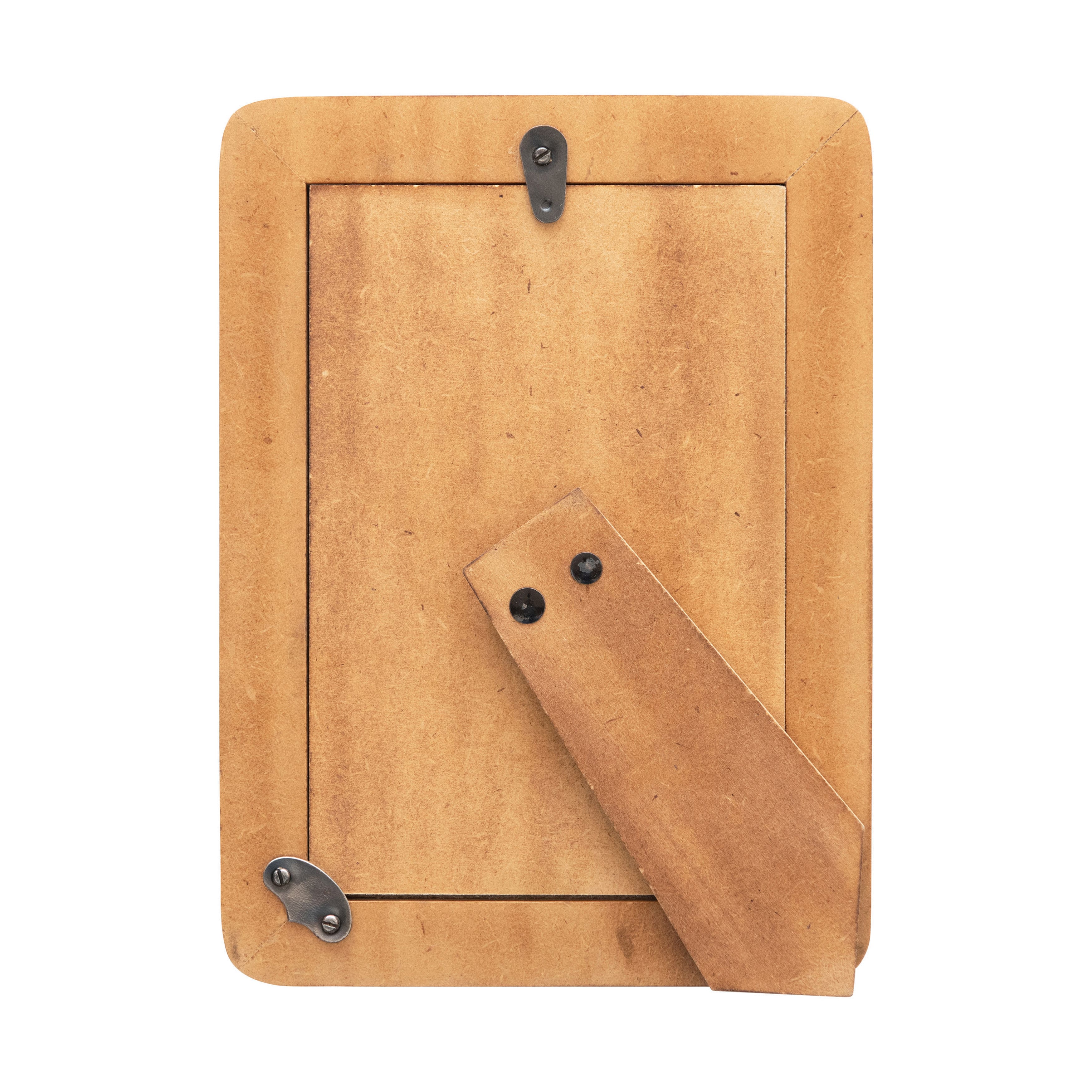 Hello Honey® Black & Natural Hand-Carved Horn 5" x 7" Tabletop Frame with Brass Border