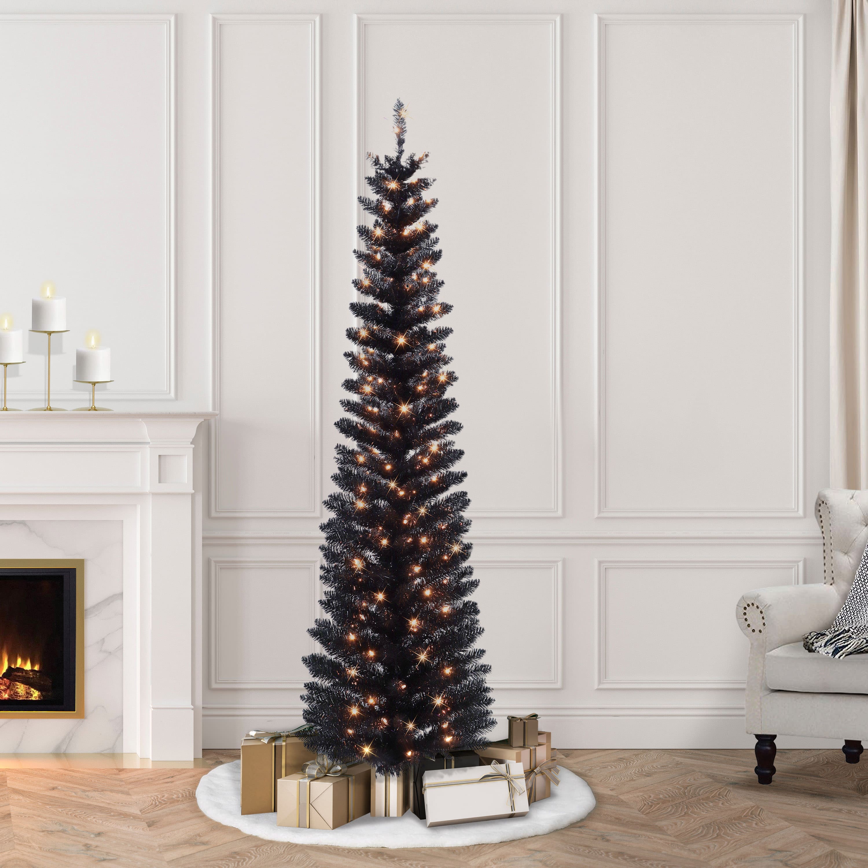 6ft. Pre-Lit Tinsel Artificial Tree