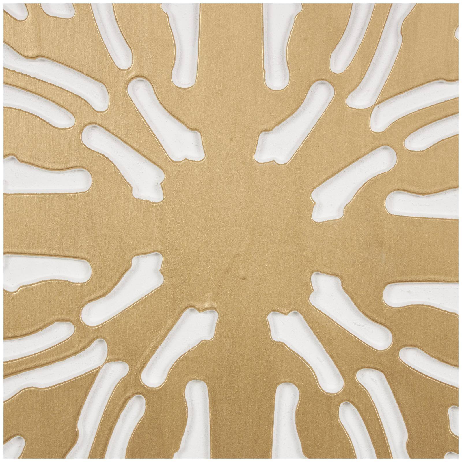 Gold & White Abstract Starburst Carved MDF Wall Décor