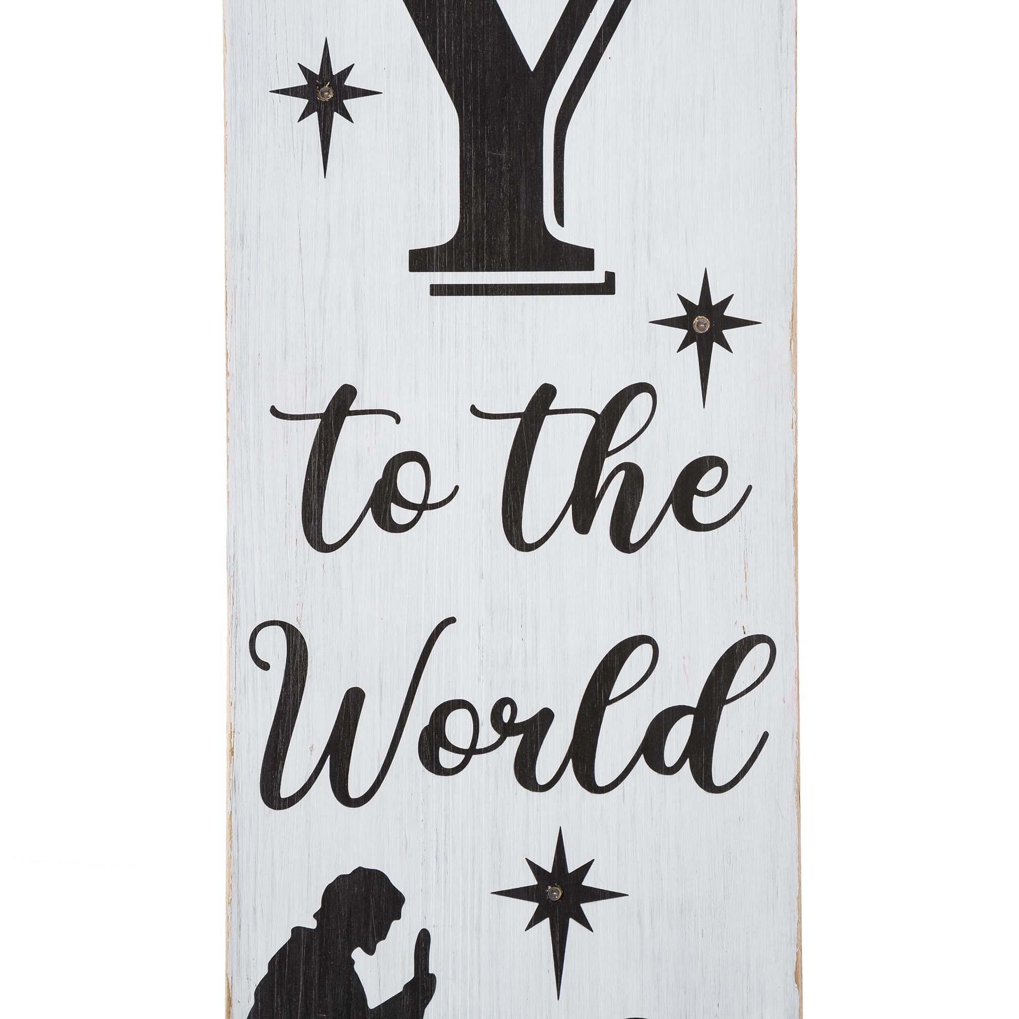 Glitzhome® 42" Lighted Wooden Nativity Porch Sign with Timer