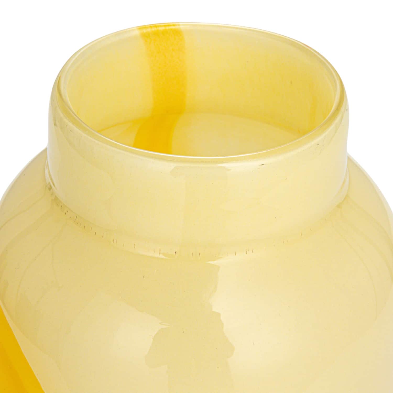 Hello Honey® 9.5" Yellow & Purple Decorative Glass Vase with Abstract Design