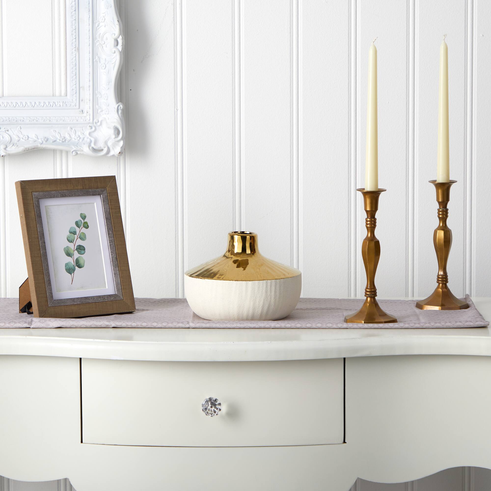 5.5" Elegance Ceramic Decorative Vase with Gold Accents