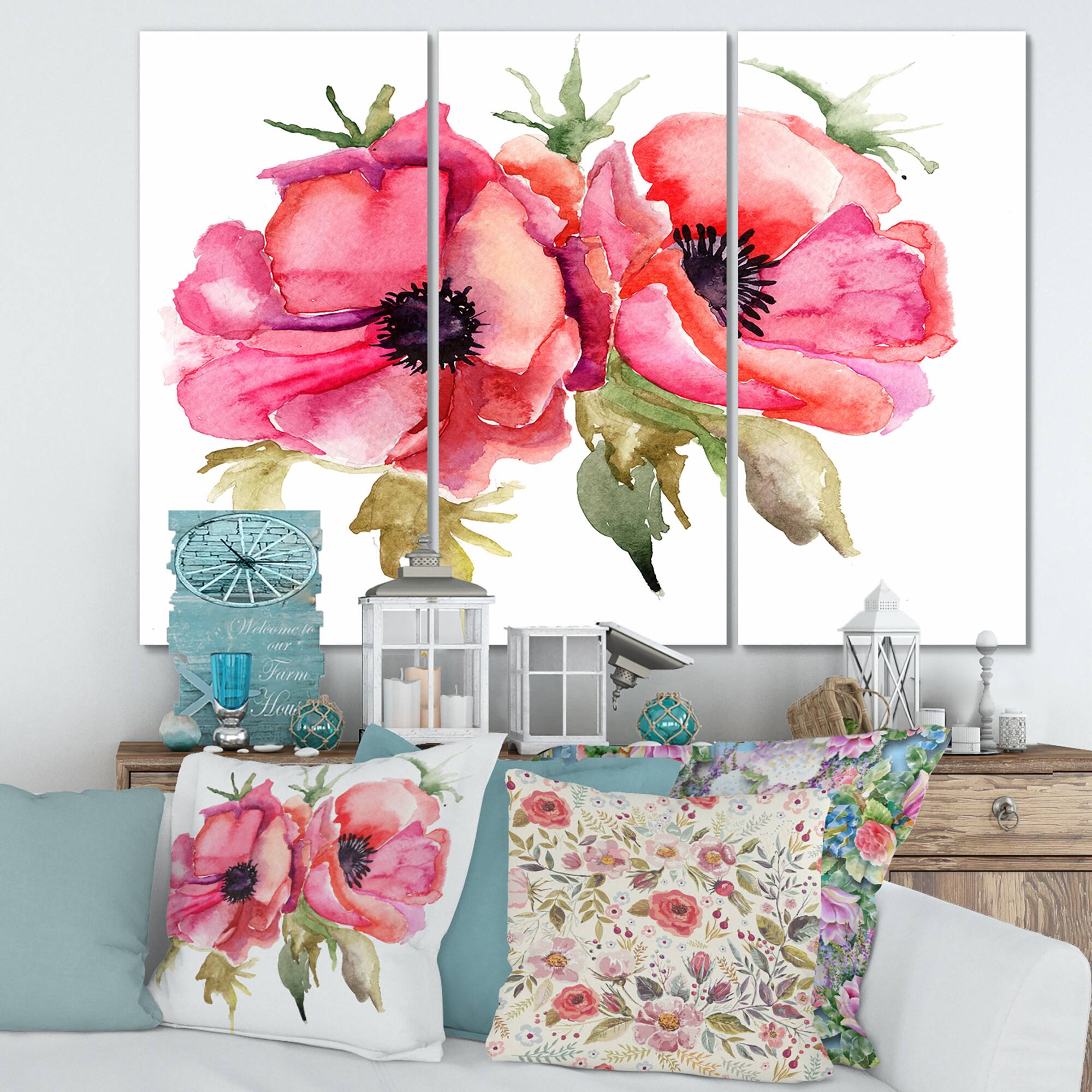 Designart - Stylized Poppy Flowers