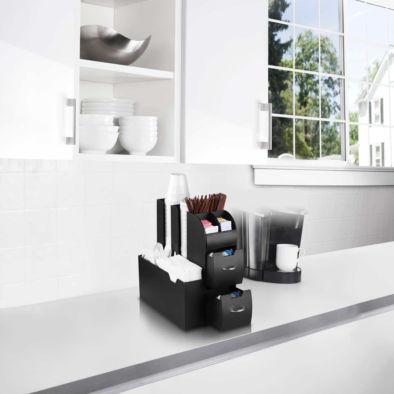 Mind Reader Black Coffee Caddy Condiment Storage Organizer