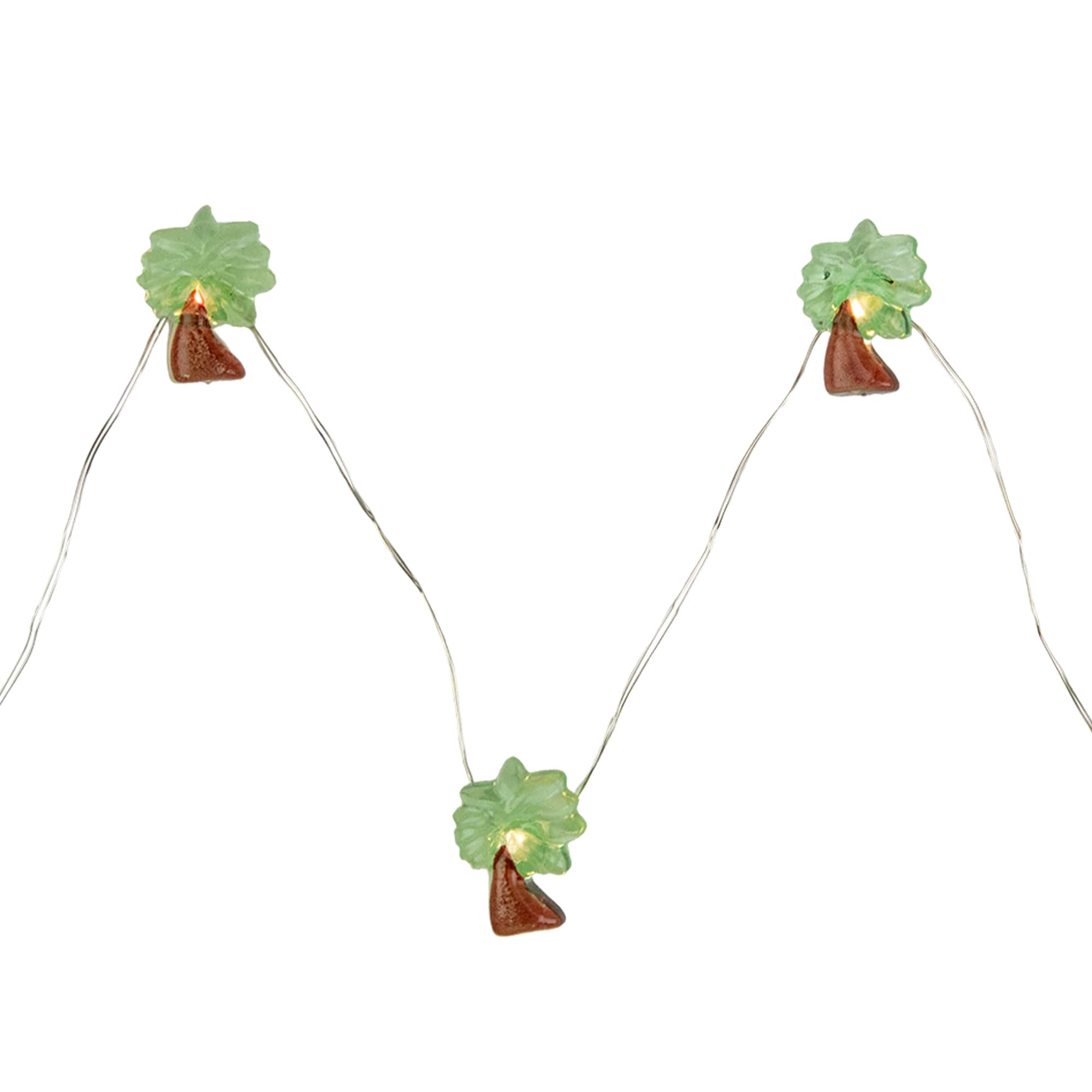 10ct. LED Green & Brown Palm Tree Fairy Lights Set