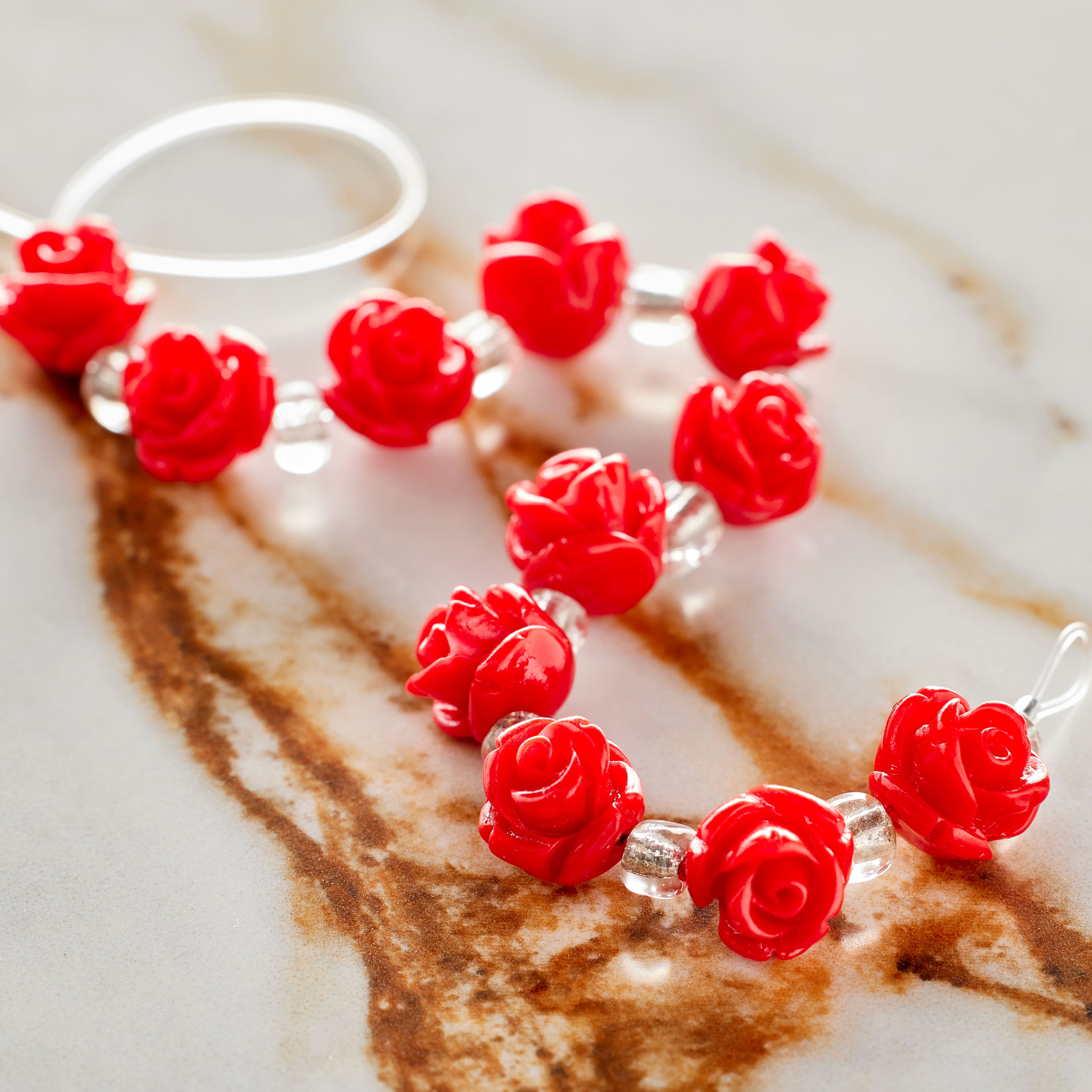 12 Pack: Red Quartzite Rose Beads, 8mm by Bead Landing™