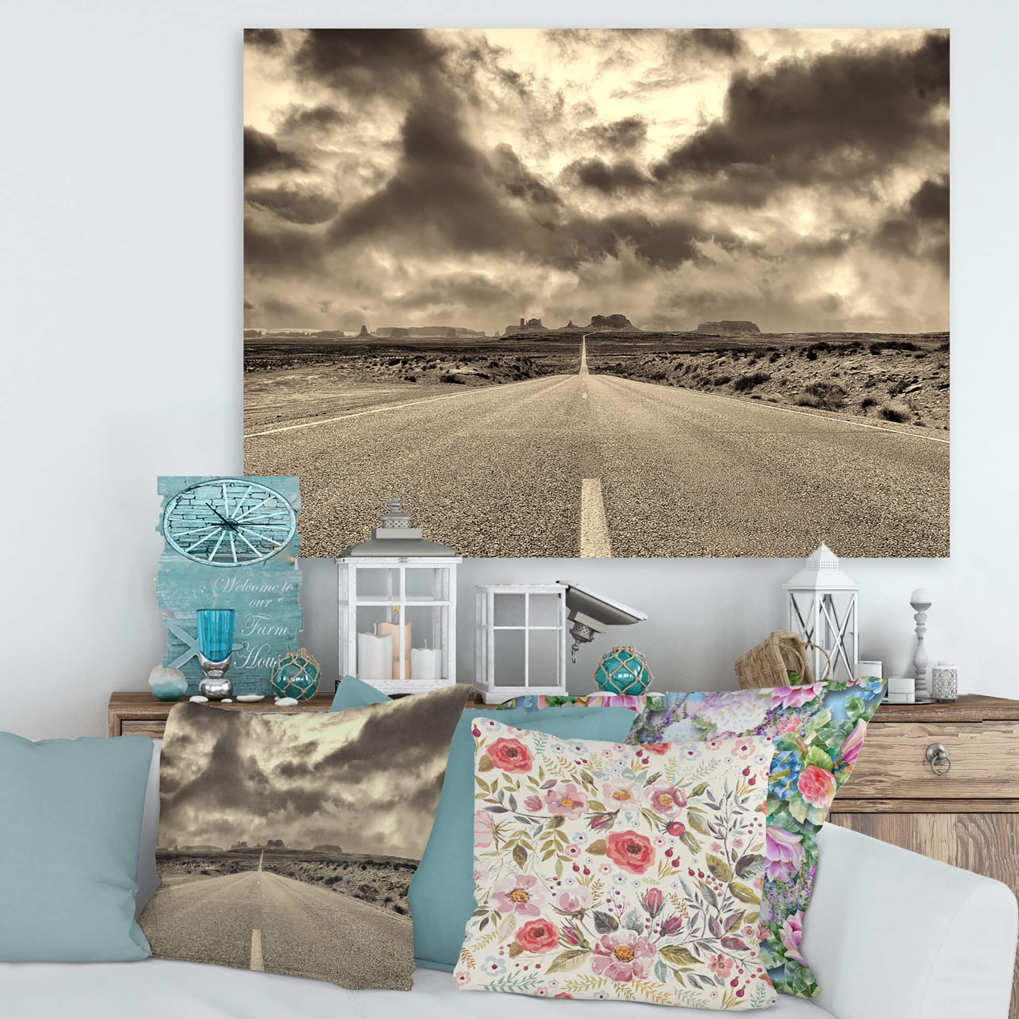 Designart - The Road To Monument Valley - Traditional Canvas Wall Art Print